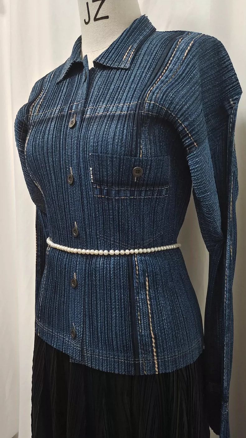 Issey Miyake Issey Miyake size:3 Blue vintage right-shoulder denim jack Size M / US 6-8 / IT 42-44 - 3 Thumbnail
