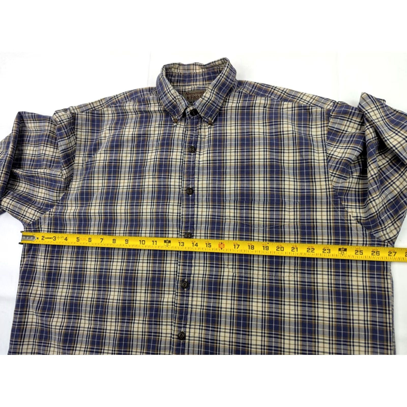 Abercrombie & Fitch Vtg Abercrombie & Fitch The Big Shirt Plaid Flannel Men L Blue Cotton Button-Up Shirt Mens Size US L / EU 52-54 / 3 - 6 Thumbnail
