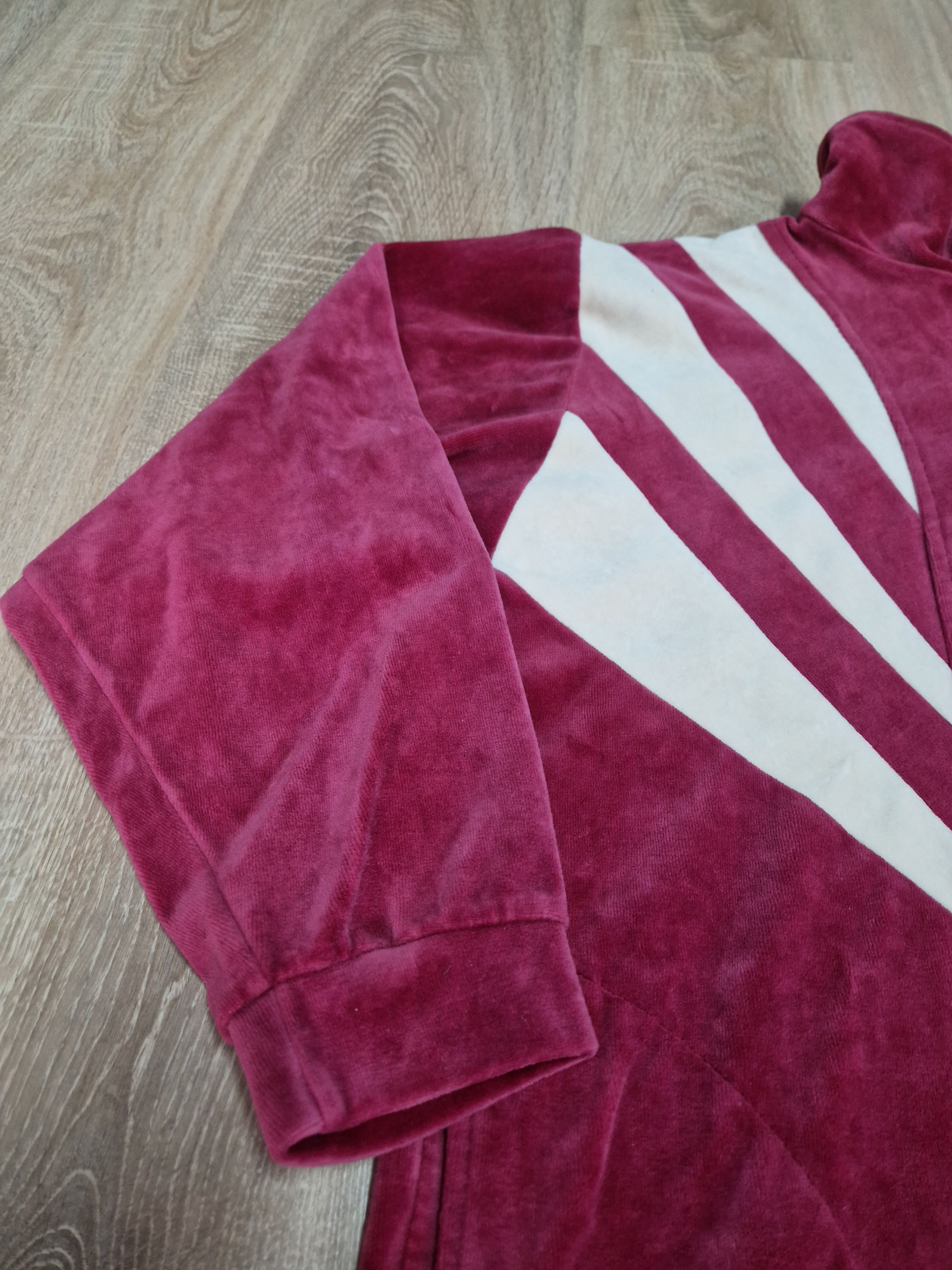 Other Vintage 80s 90s Velour Geometric Track Jacket Maroon M Size M / US 6-8 / IT 42-44 - 5 Thumbnail