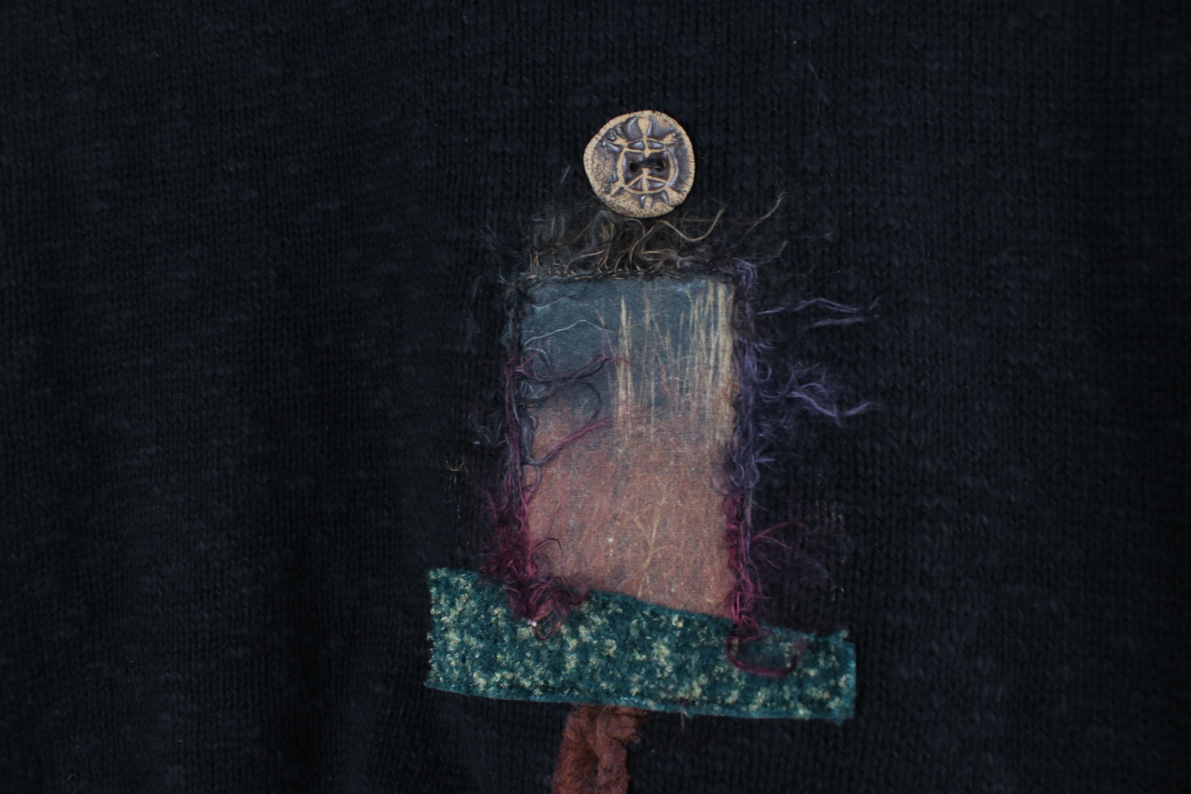 Vintage Vintage 90s Lagenlook Art Tree Birdhouse Knit Sweater Black Size XXL / US 16-18 / IT 52-54 - 9 Thumbnail