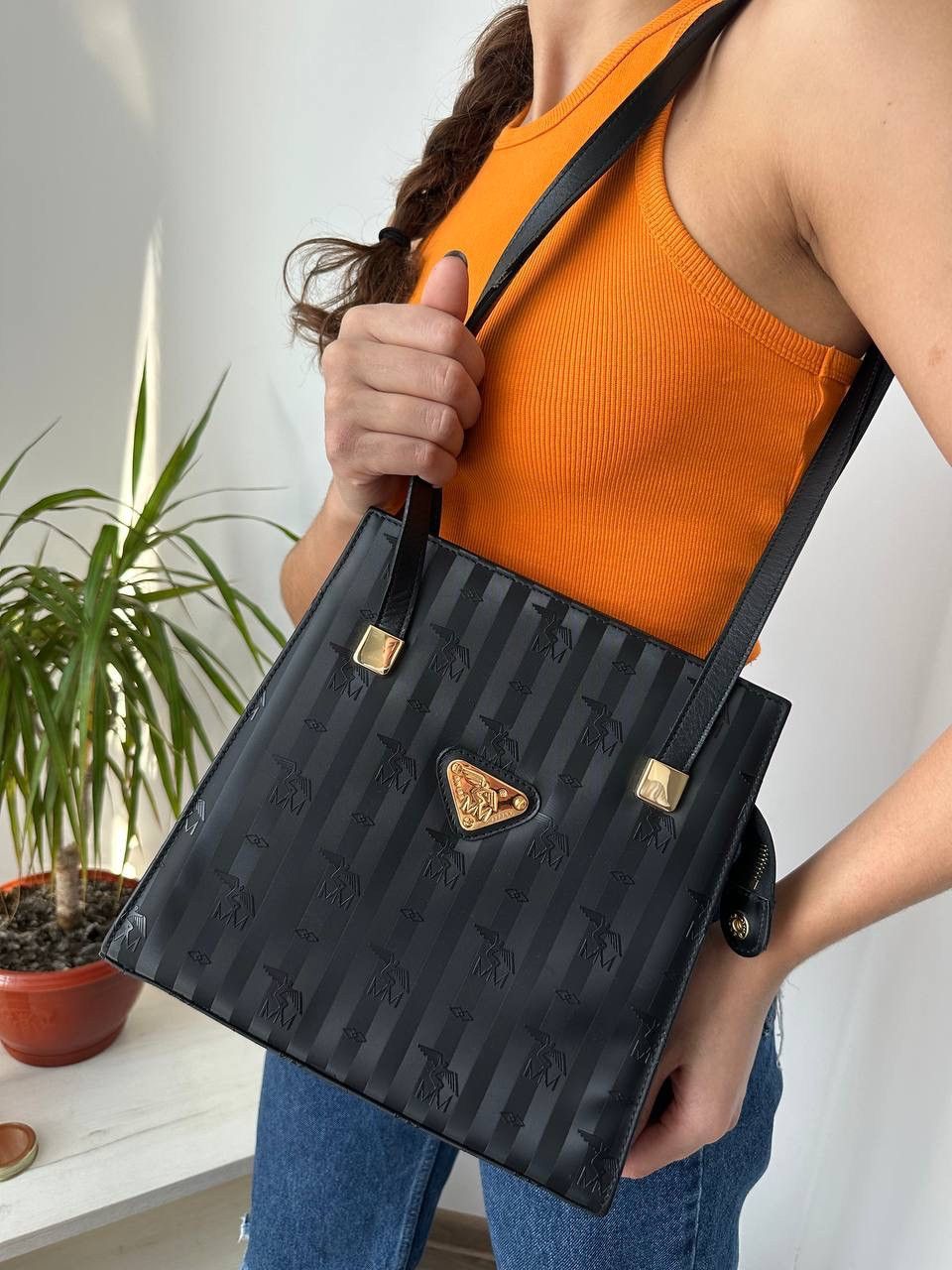 Maison Mollerus × Vintage Vintage Maison Mollerus Black Nylon Monogram Bag Size ONE SIZE - 9 Thumbnail