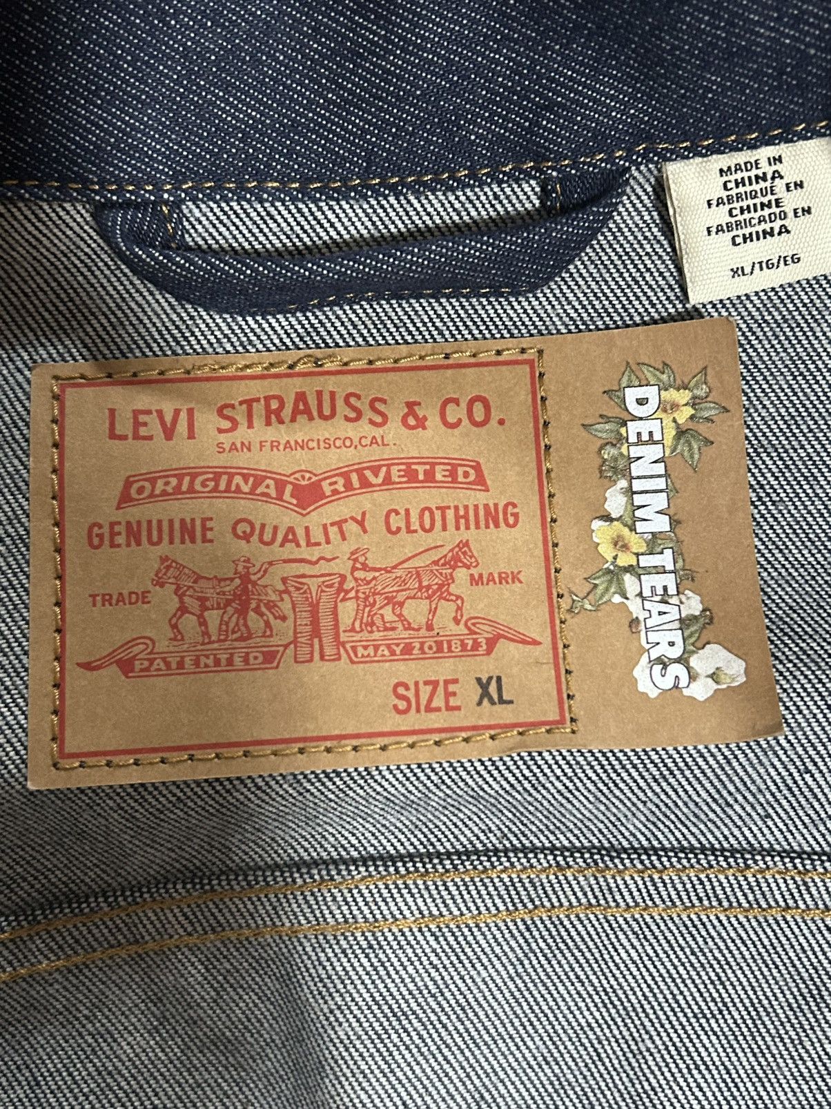 DENIM TEARS Denim Tears Type II All Over Wreath Jacket 'Raw' Size US XL / EU 56 / 4 - 4 Thumbnail