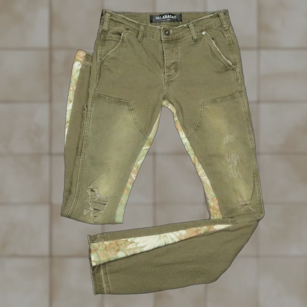 Vintage Valabasas Jeans Mens 30x35 Green Alpha Stacked Flare Distressed 5 Pocket Size US 30 / EU 46 - 1 Thumbnail