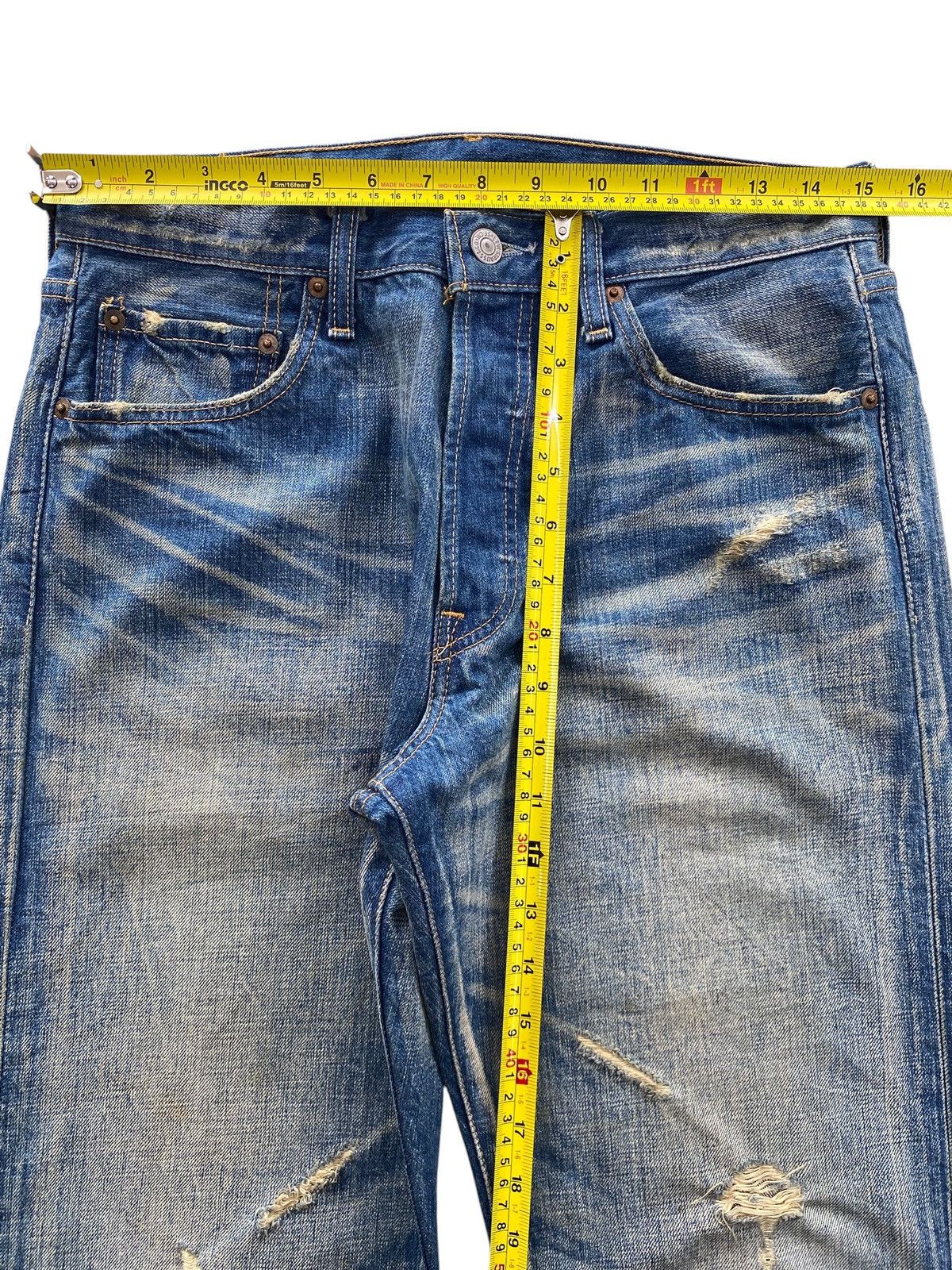 Levi's Levi’s Mud Wash Distressed Style Straight Leg Jeans Size US 30 / EU 46 - 6 Thumbnail
