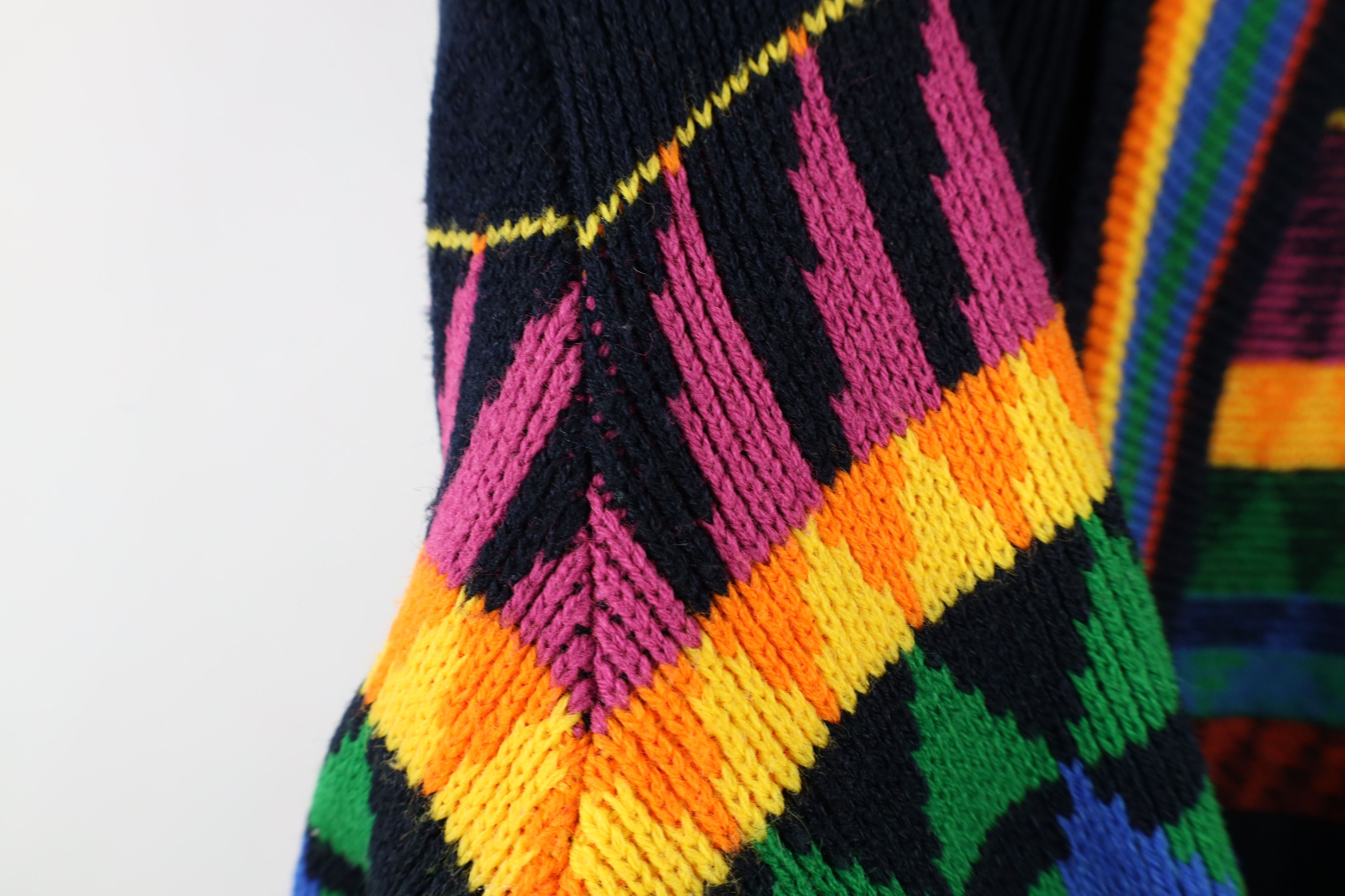 Vintage Vintage 70s Streetwear Knit Hooded Open Front Sweater USA Size M / US 6-8 / IT 42-44 - 4 Thumbnail