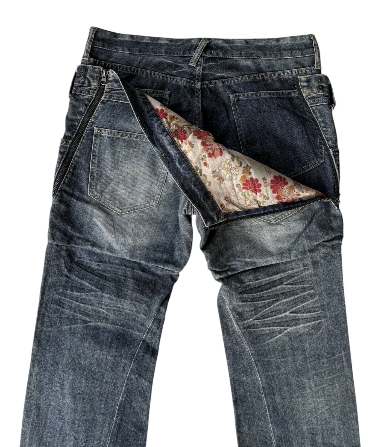 If Six Was Nine PPFM Double Waist Distressed Denim Jean Size US 33 - 5 Thumbnail