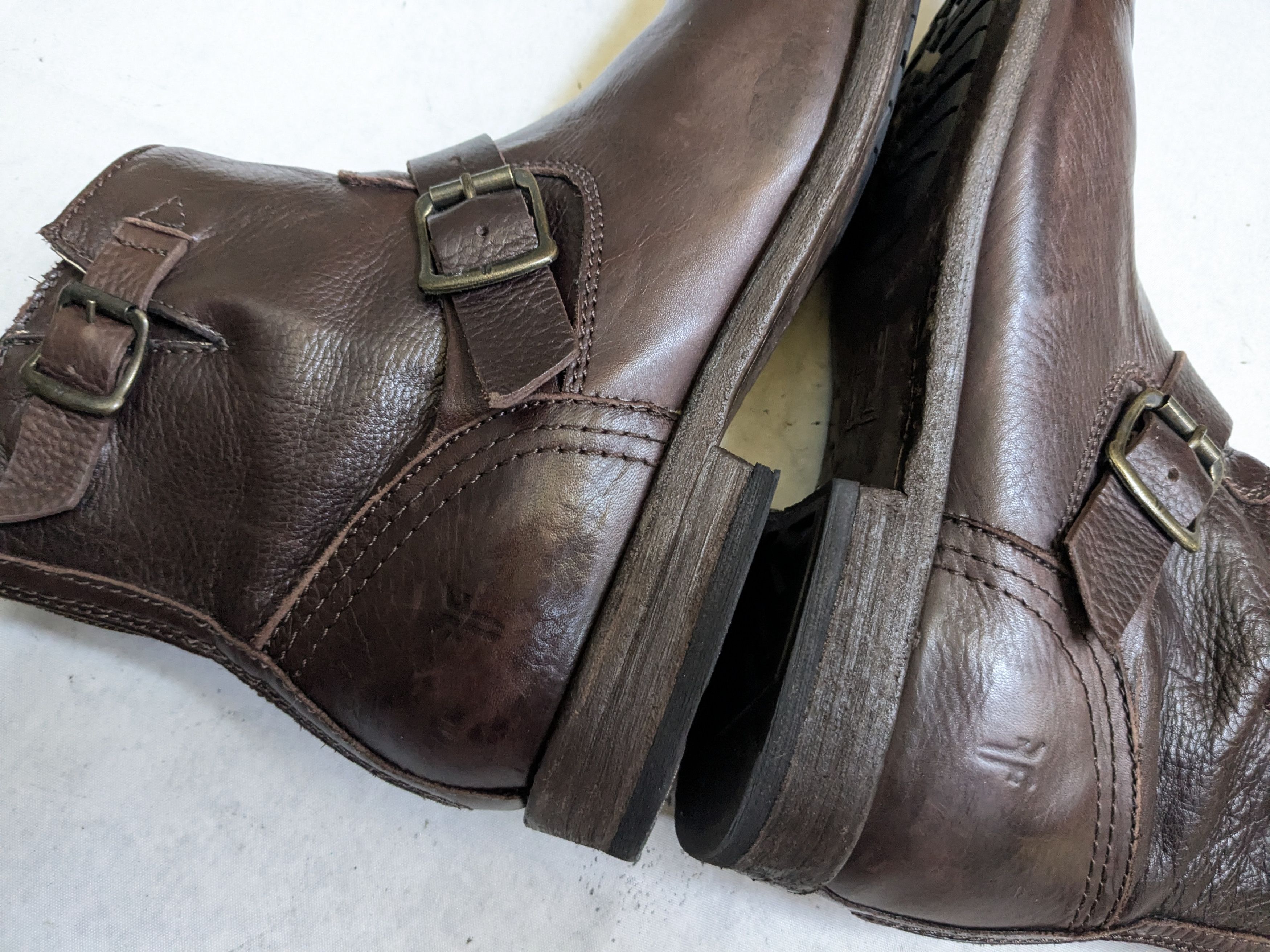 Frye Frye Engineer Boots Brown Leather 10 D Leather Buckle Size US 10 / EU 43 - 10 Thumbnail