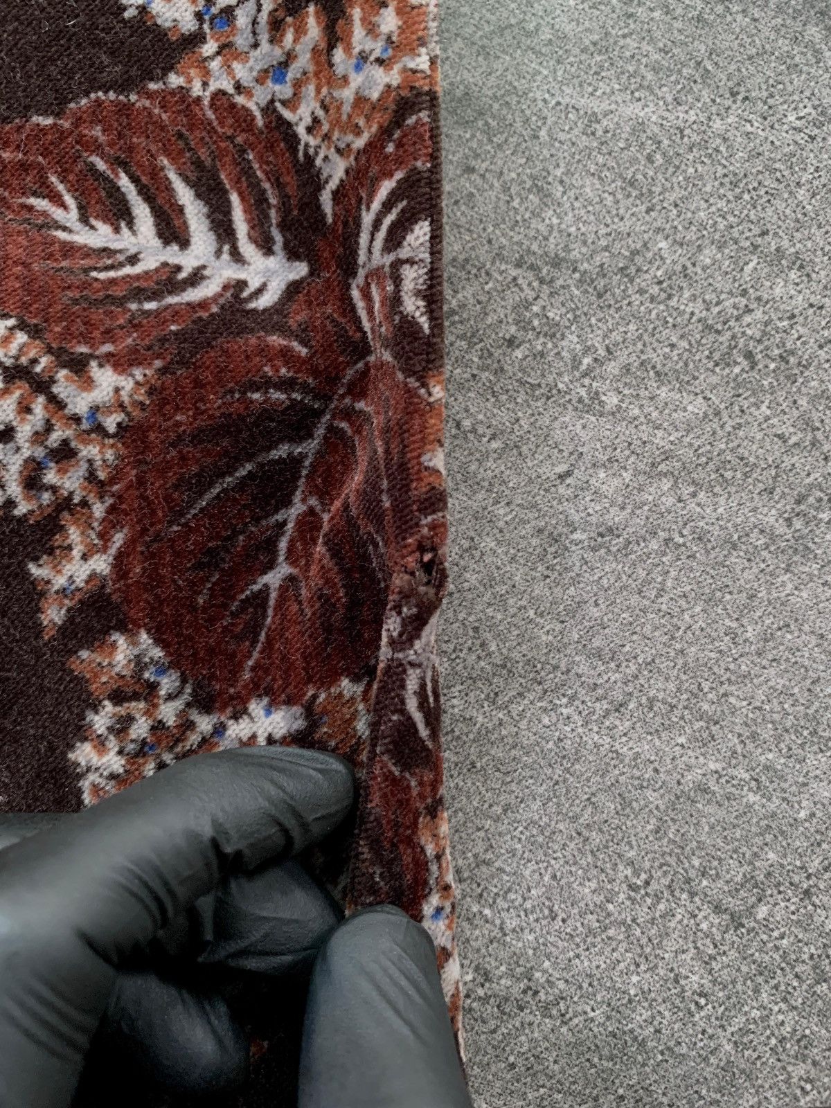 Comme des Garcons FREE TAX! 2001 Floral Velvet Patterned Flared Trousers Size US 29 - 11 Thumbnail