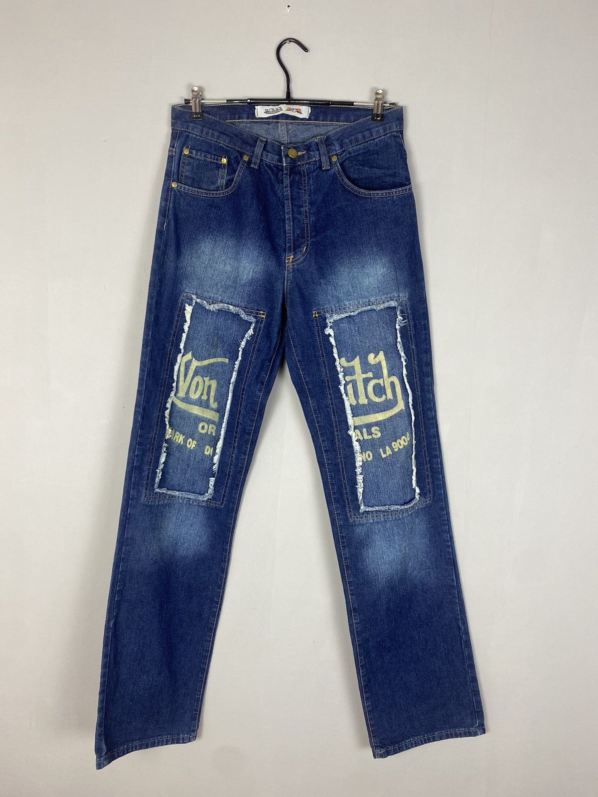 image of Vintage Von Dutch Jeans Denim Big Logo in Blue, Men's (Size 32)
