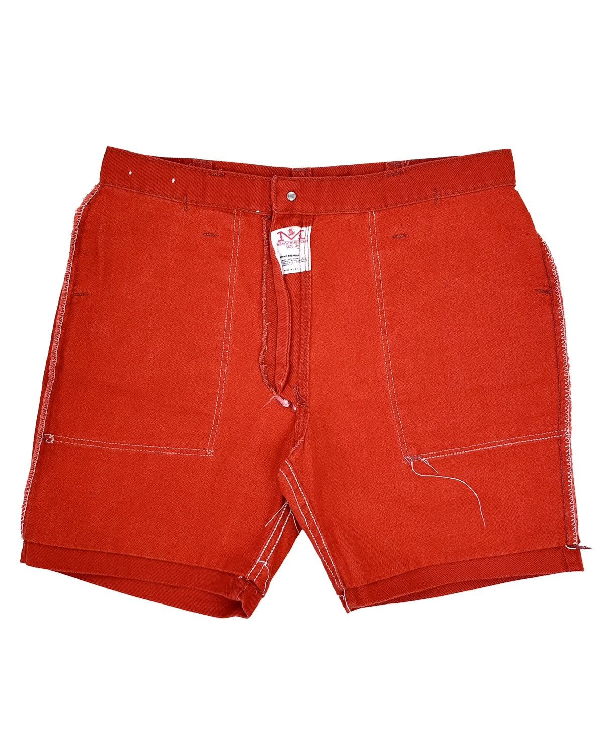 Vintage 60s/70s Orange Maverick Blue Bell Denim Shorts Size US 32 / EU 48 - 3 Thumbnail