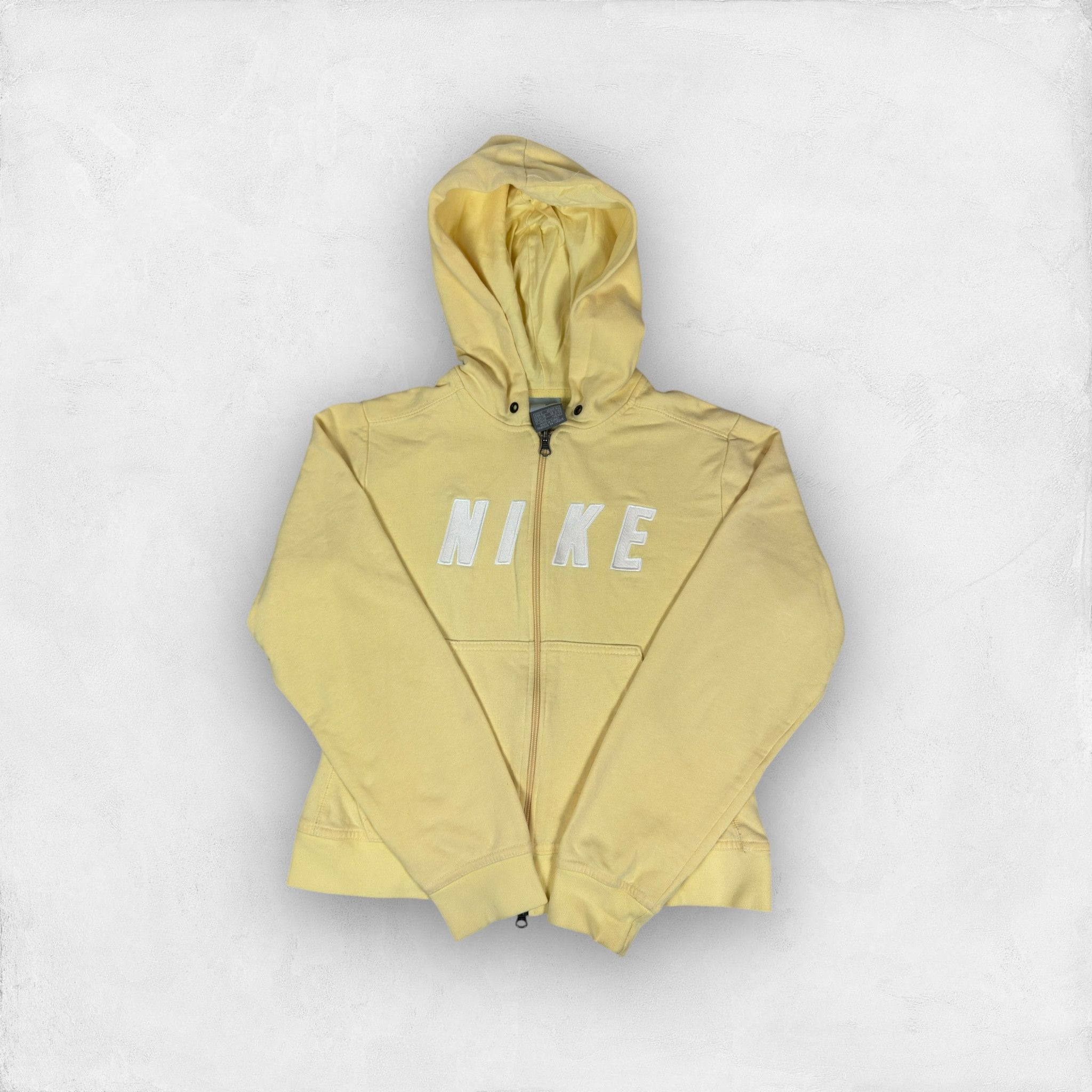 Nike × Vintage Nike Women's Yellow Spellout Long Sleeve Full Zip Hoodie S Size S / US 4 / IT 40 - 1 Thumbnail