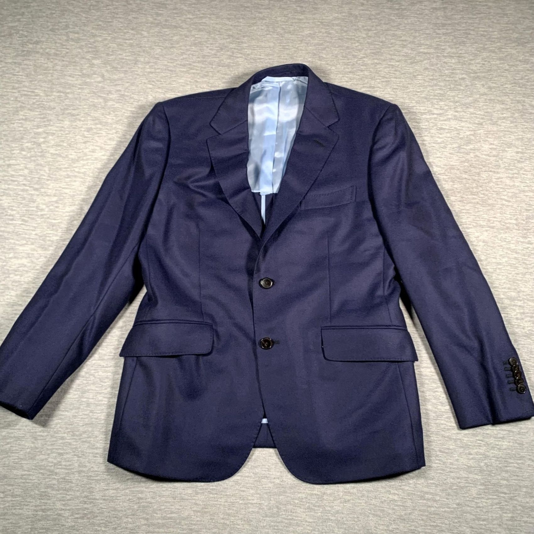 Vintage Dormeuil Amadeus Jacket Blazer Mens Medium Navy Blue Wool Two Button England Size 40R - 2 Thumbnail