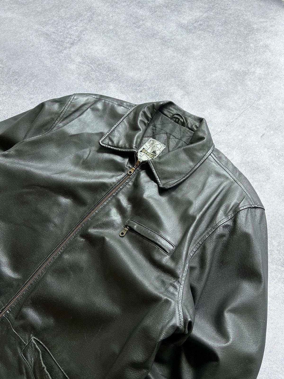 Genuine Leather × Vintage Vintage Cowest Leather Bomber jacket y2k genuine leather Size US XL / EU 56 / 4 - 4 Thumbnail