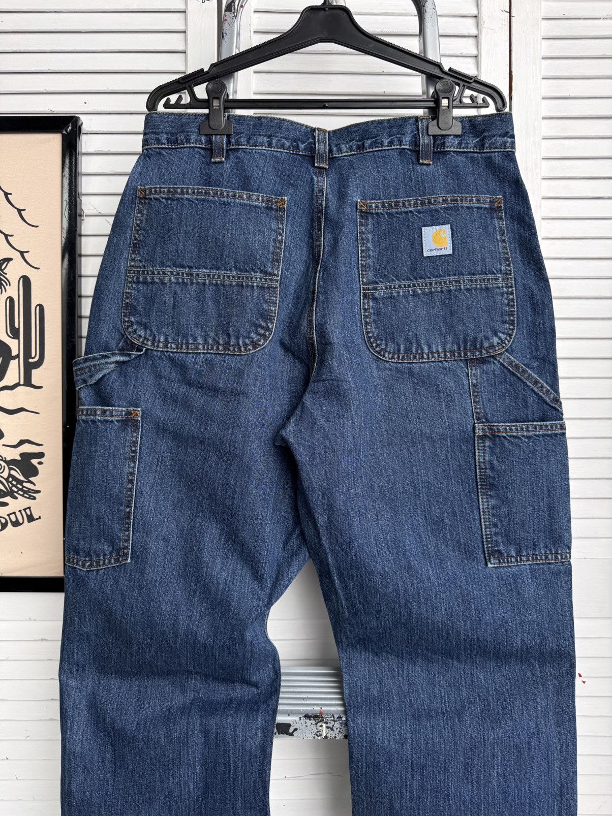 Carhartt Carhartt B04 Double Knee Loose Fit Denim Work Pants Blue Size US 33 - 8 Thumbnail