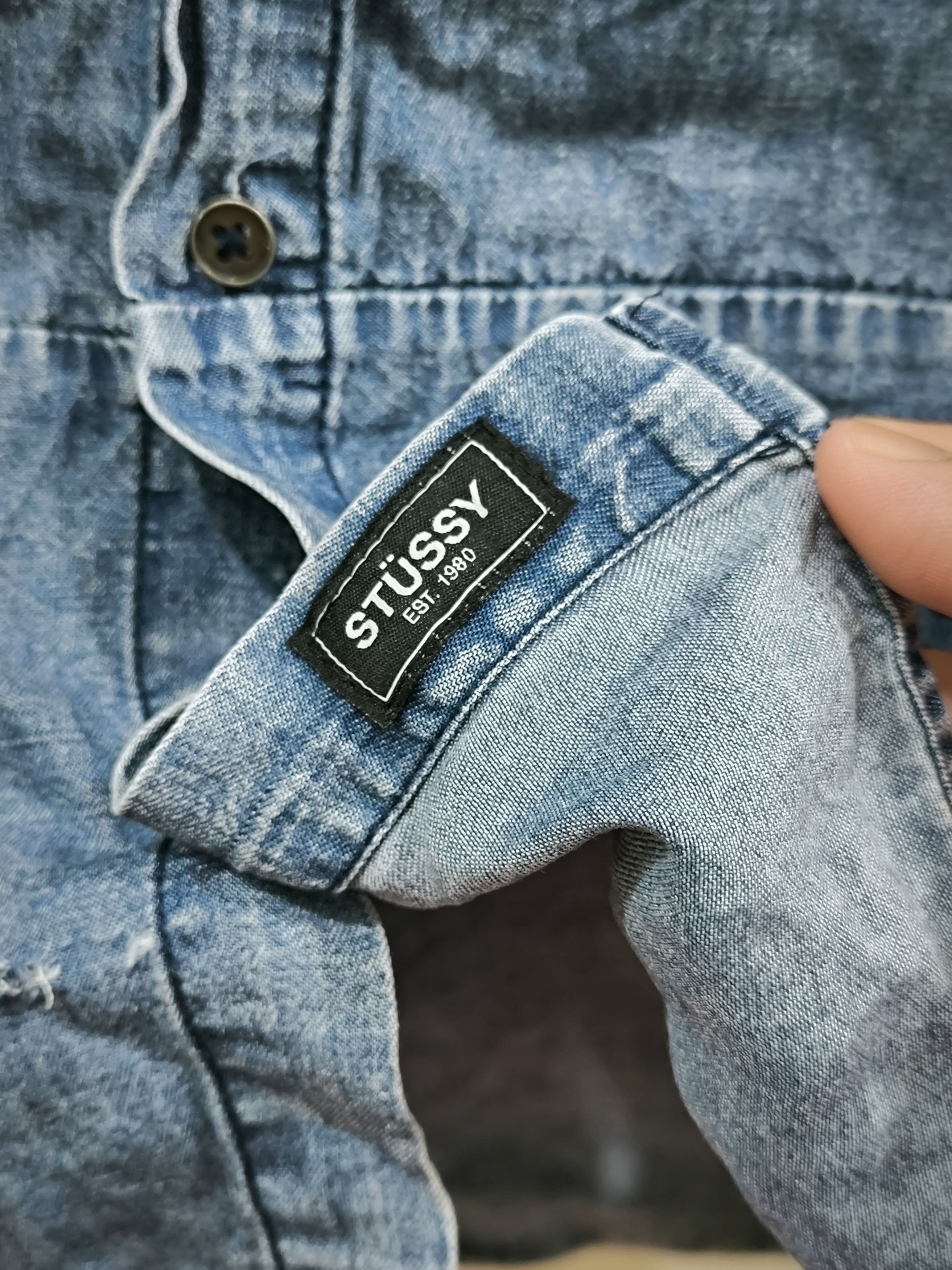Stussy Distressed Stussy Button Up Jeans Long sleeve Shirt Size S / US 4 / IT 40 - 7 Thumbnail