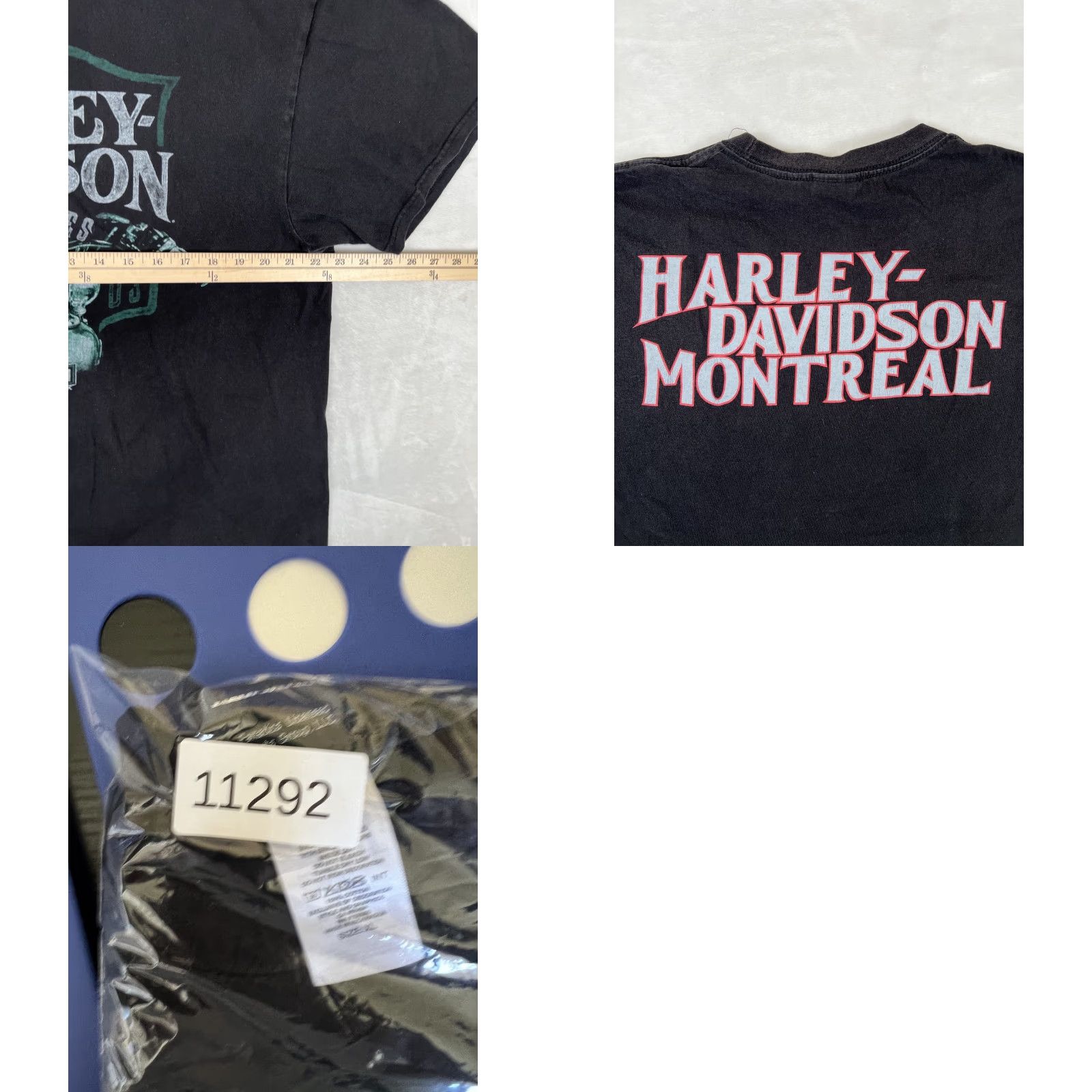 Harley Davidson VINTAGE Harley-Davidson T-Shirt XL Black Cotton, Logo, 90s Biker Motorcycle Skull, Classic, Double-Sided, Crew Neck, Short Sleeve, Men, United States Size US XL / EU 56 / 4 - 8 Thumbnail