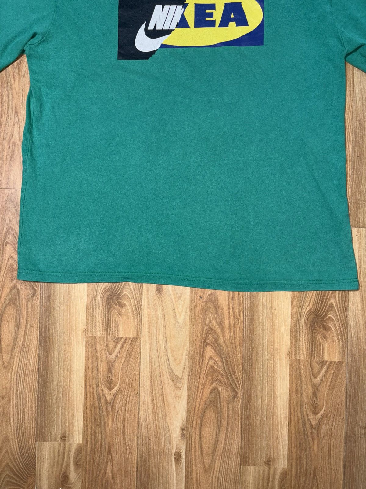 Japanese Brand Vintage Gamu "Nike x IKEA" Bootleg Graphic Tee - Green Size US M / EU 48-50 / 2 - 6 Thumbnail