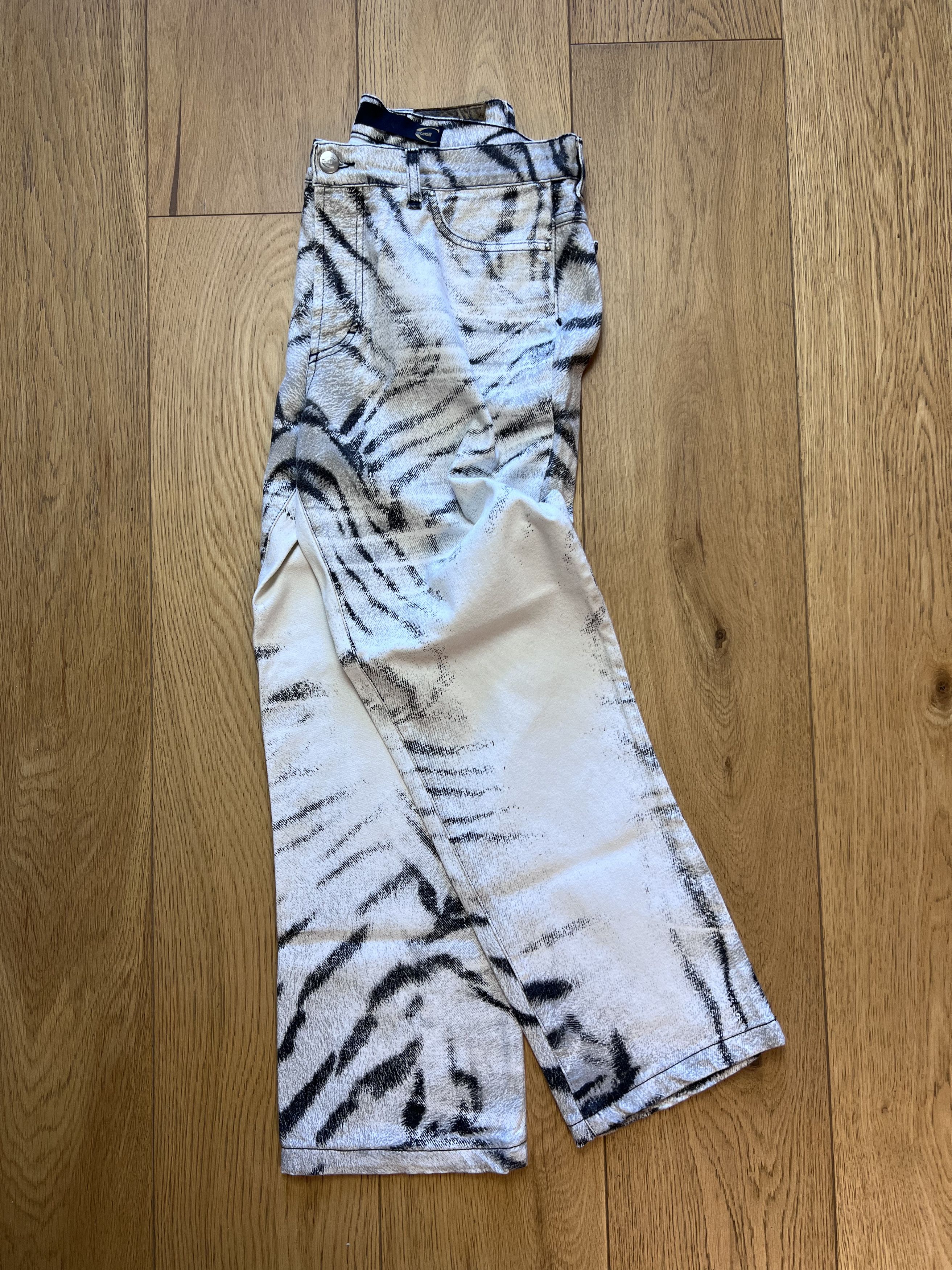 Image of Just Cavalli Zebra Print Jeans in White, Women's (Size 38)