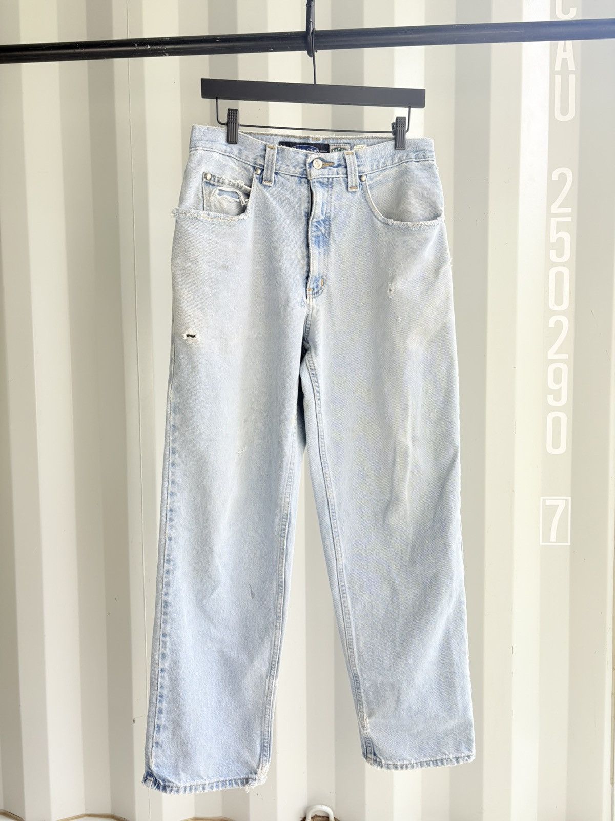 Vintage Vintage Distressed Repaired Denim Thrashed ERD Grunge Size US 31 - 2 Thumbnail
