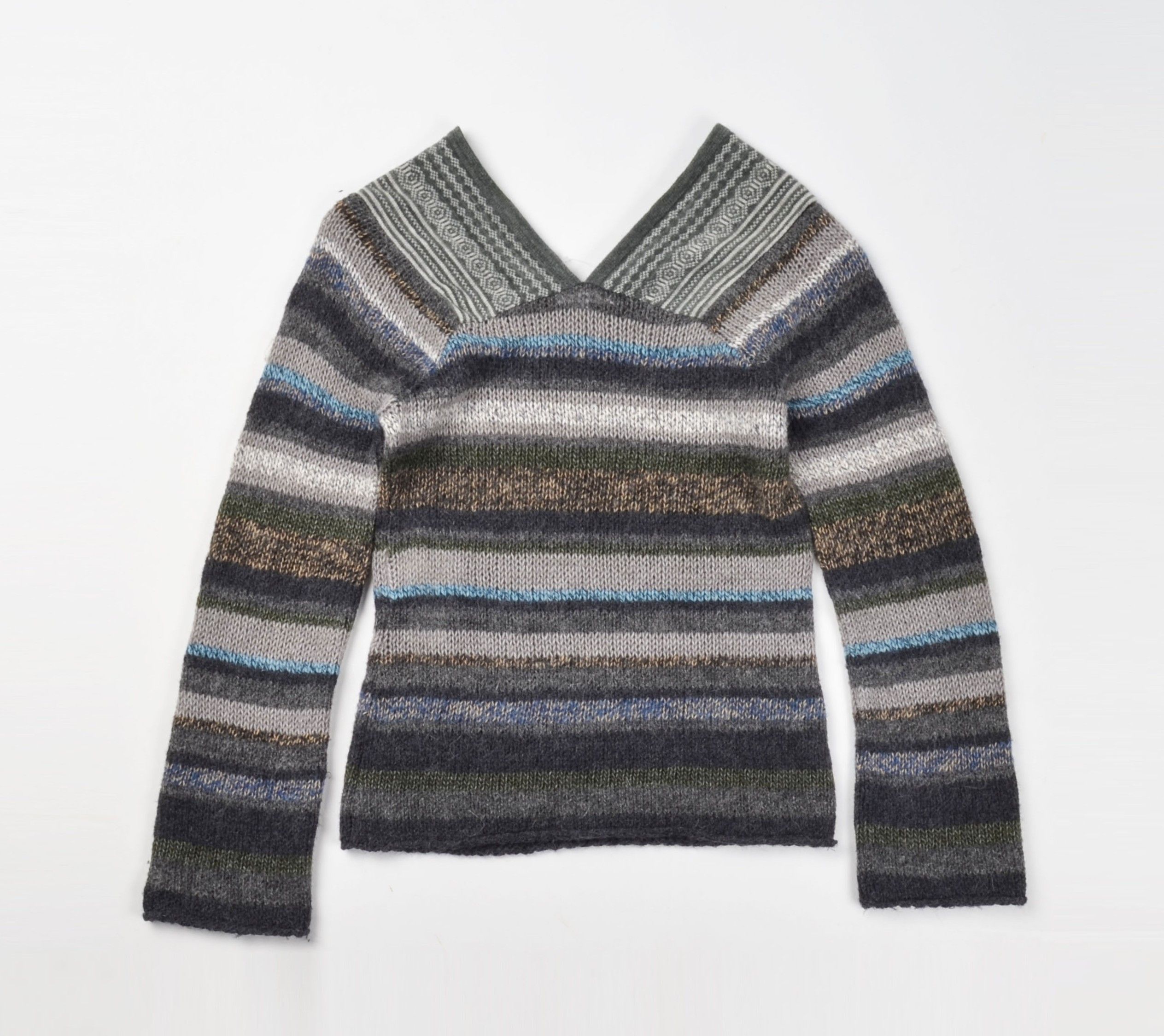 Vintage Vintage Kookai Y2K Striped Wool Alpaca Blend Sweater Size S / US 4 / IT 40 - 4 Thumbnail