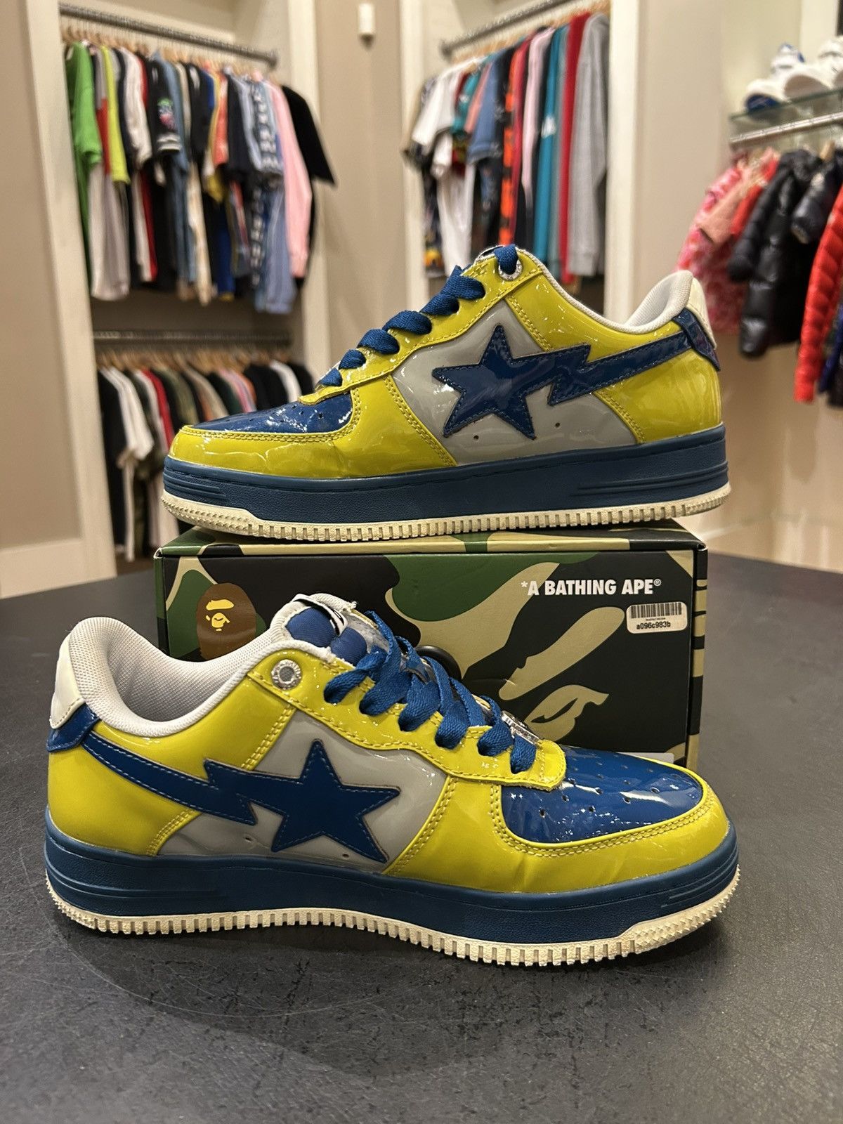 Bape Bapesta Low Patent Yellow Size US 7 / EU 40 - 2 Thumbnail