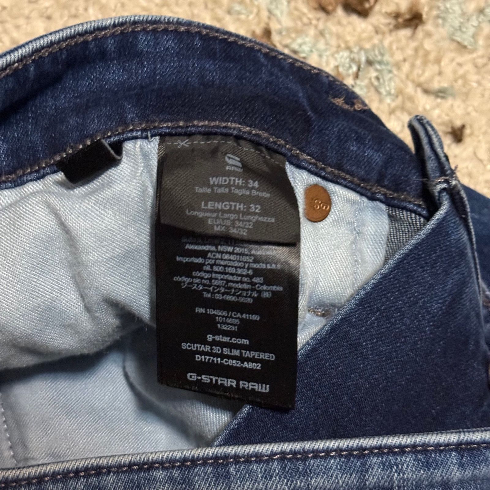 G-Star G Star Raw Scutar 3D Slim Tapered Jeans 34x32 Streetwear Size US 34 / EU 50 - 6 Thumbnail