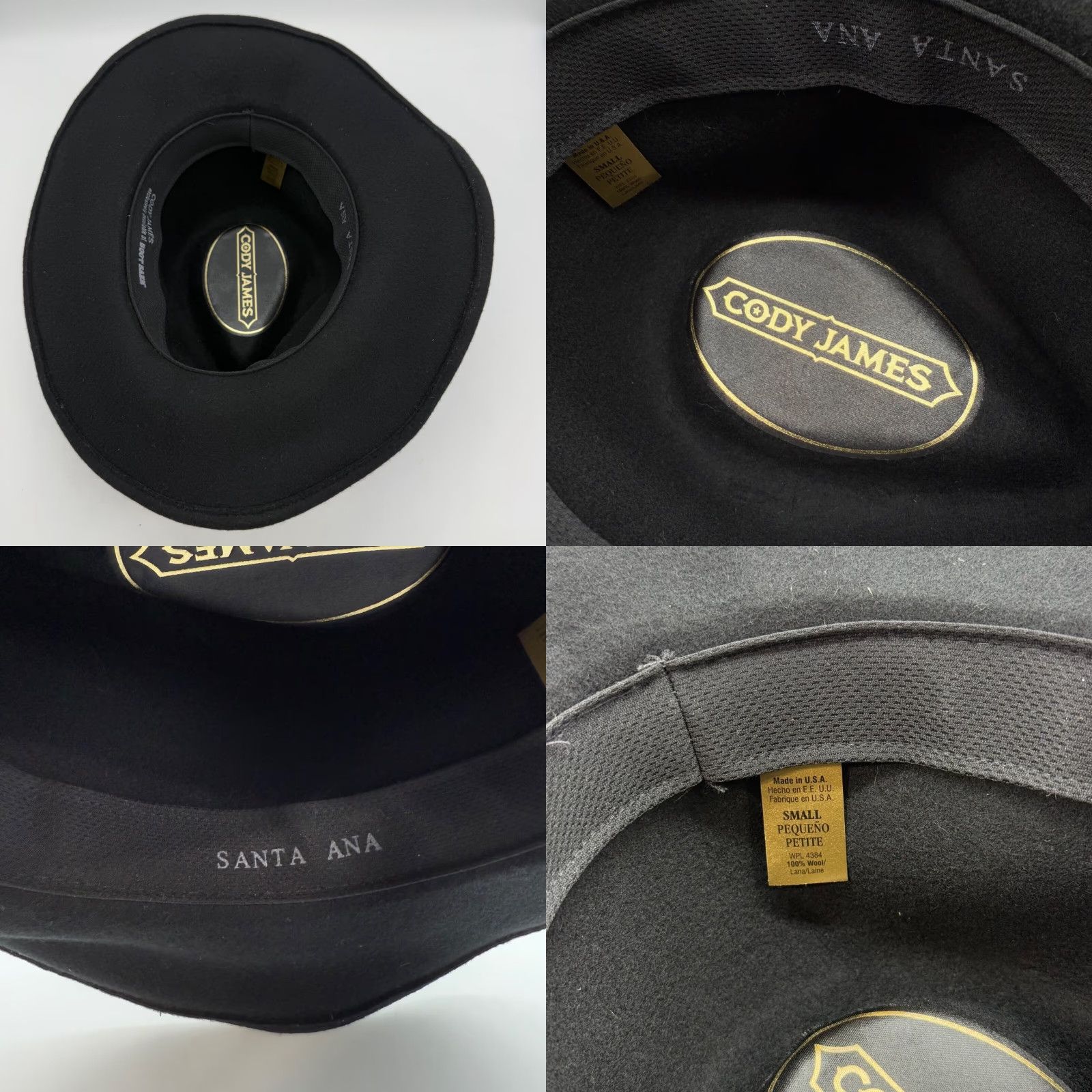 Cody James Cody James Santa Ana 100% Wool Western Cowboy Hat Size S Black Size ONE SIZE - 9 Thumbnail