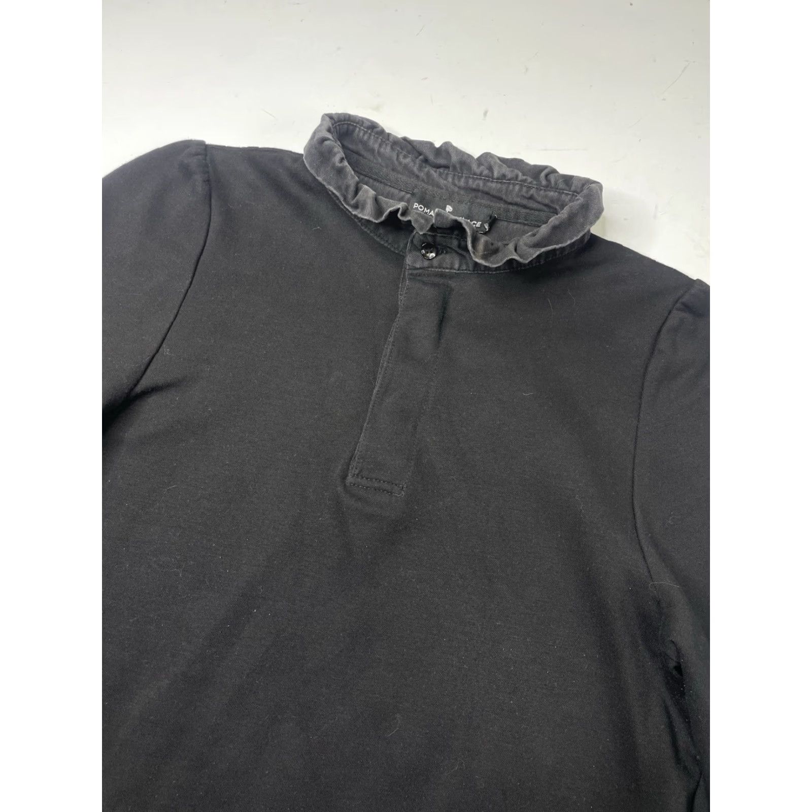 Vintage Tuckernuck Pomander Place Shirt Dress Womens Medium Black Terry Polyester Short Pullover Solid Dress Length M Size M / US 6-8 / IT 42-44 - 2 Thumbnail
