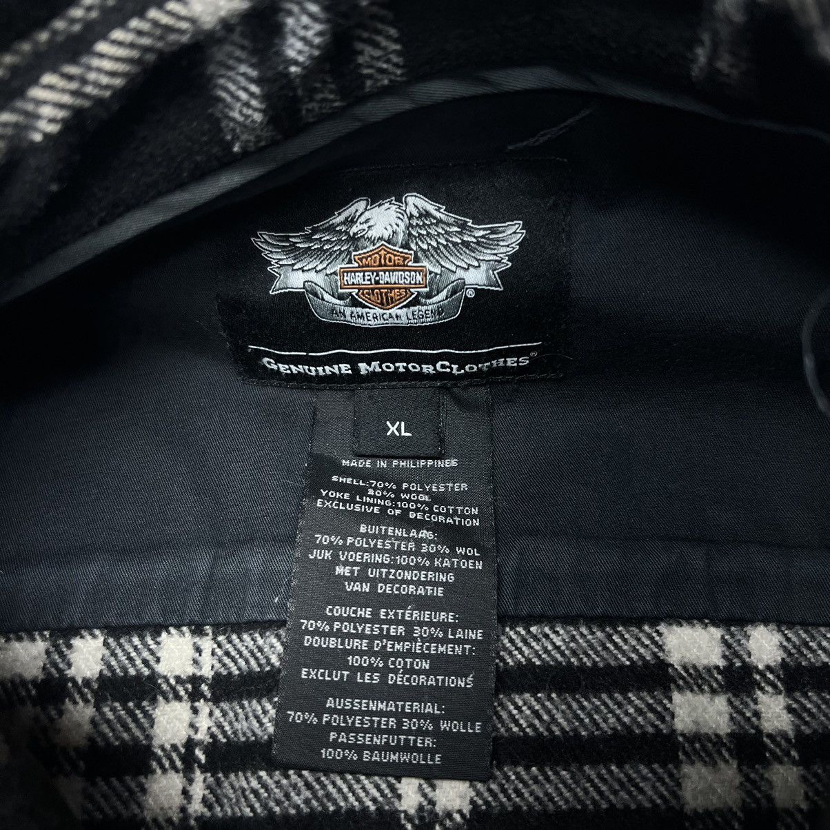 Harley Davidson Harley Davidson Flannel Jacket Black Plaid Button Shirt Size US XL / EU 56 / 4 - 10 Thumbnail