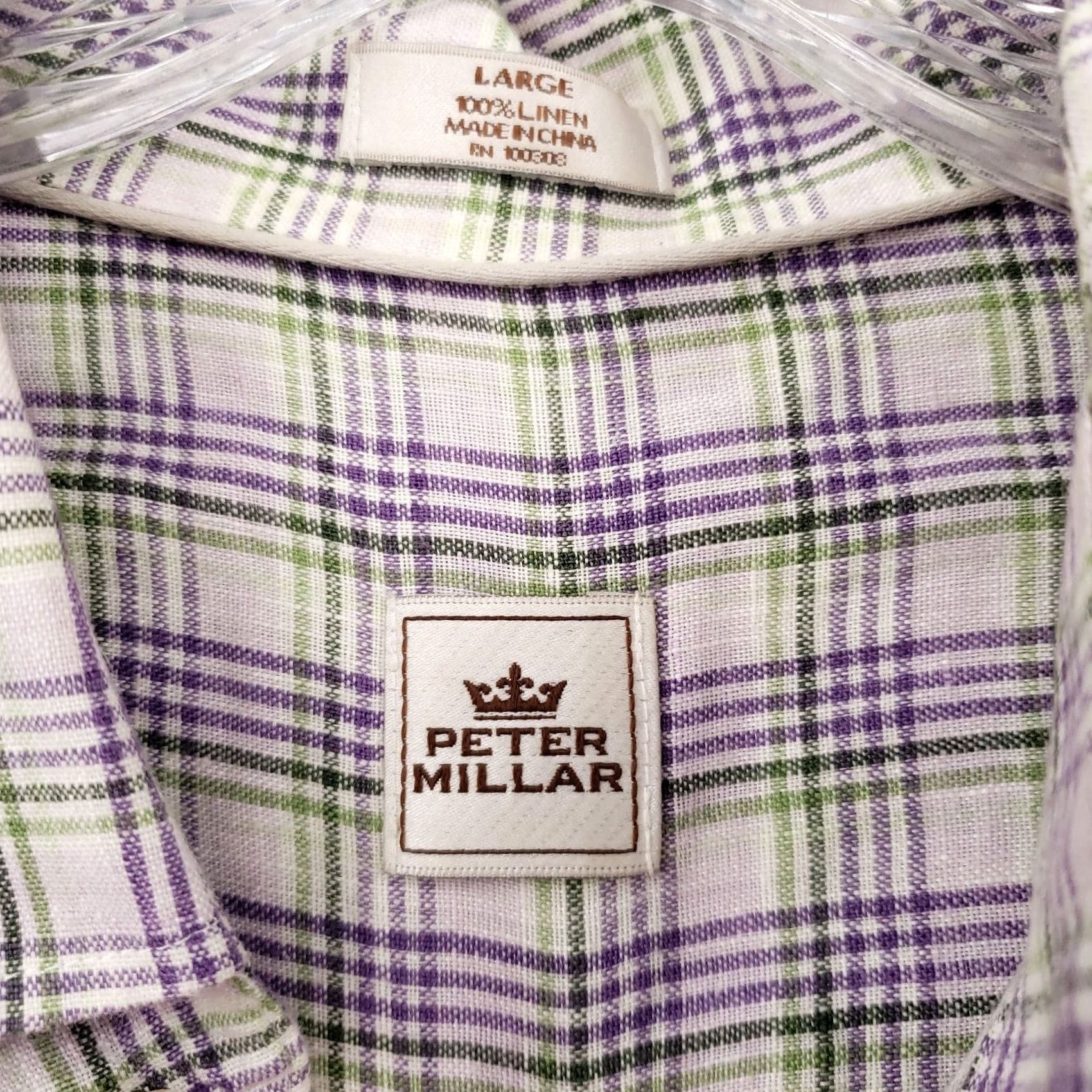 Peter Millar Peter Millar Button-Up Shirt Mens L Gray Plaid Linen Long Sleeve Collared Button-Up Mens Shirt Gray Linen Pl ai d Long Sleeve Collared Size US L / EU 52-54 / 3 - 7 Thumbnail