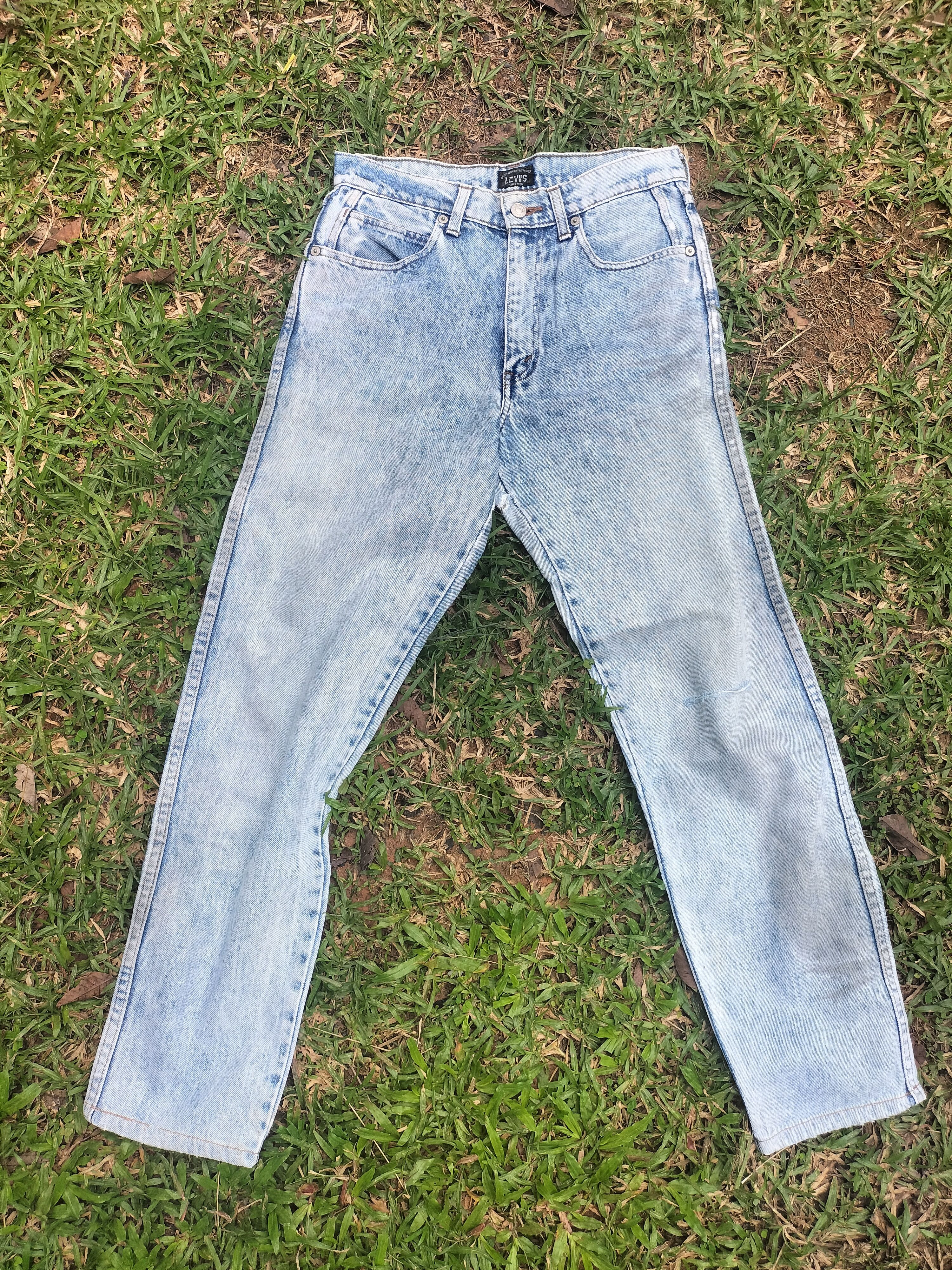 Levi's Vintage Levis Big E Asid Wash Faded Distressed black logo Size US 31 - 1 Thumbnail