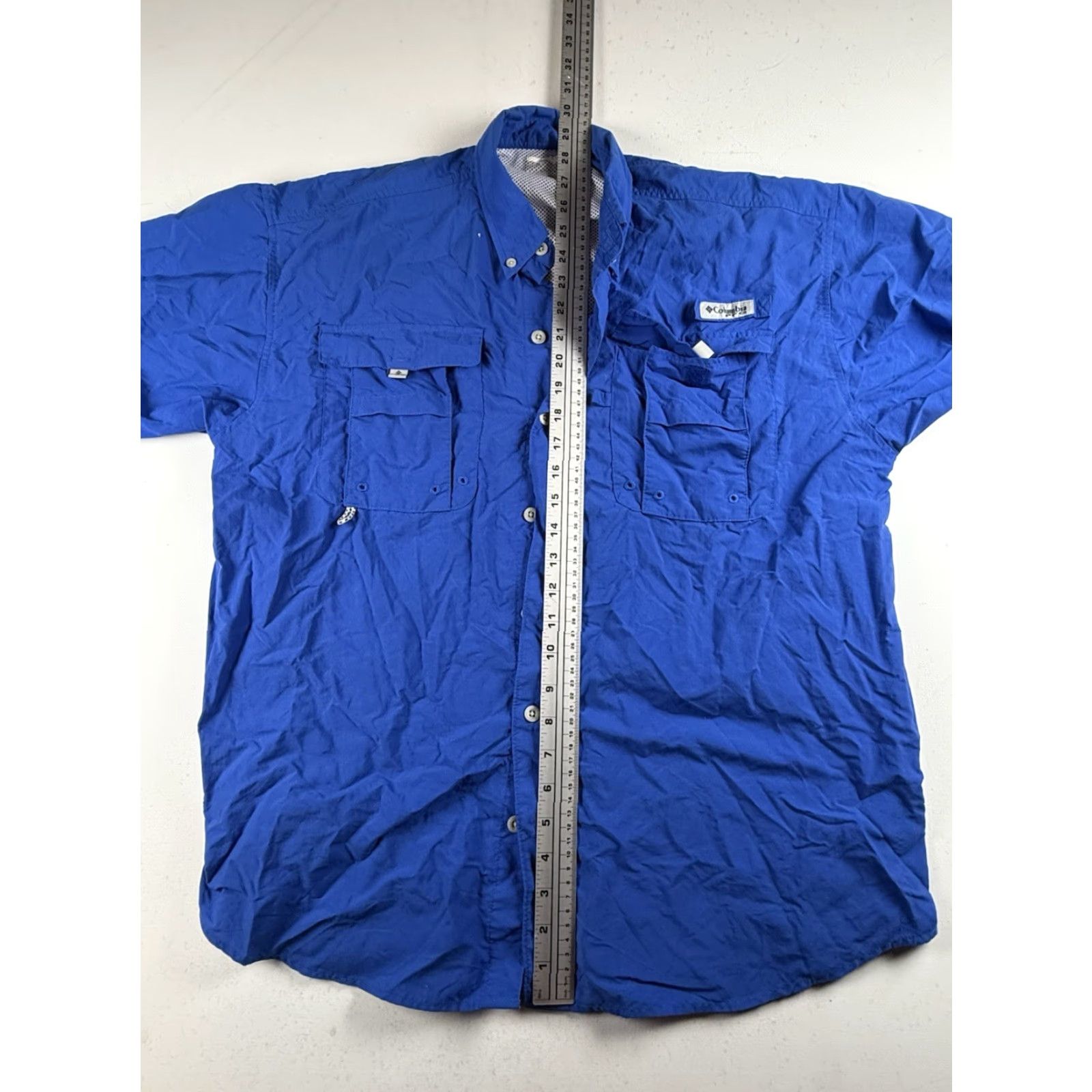 Altea Columbia PFG Mens Button-Up Shirt Short Sleeve Teal L Blue Fish Theme Fishing Shirt Mens Size L Size US L / EU 52-54 / 3 - 4 Thumbnail