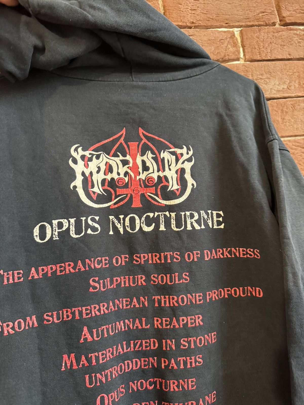 Band Tees Rare Vintage 00s Marduk Opus Nocturn Black Metal Band Hoodie Size US L / EU 52-54 / 3 - 11 Thumbnail