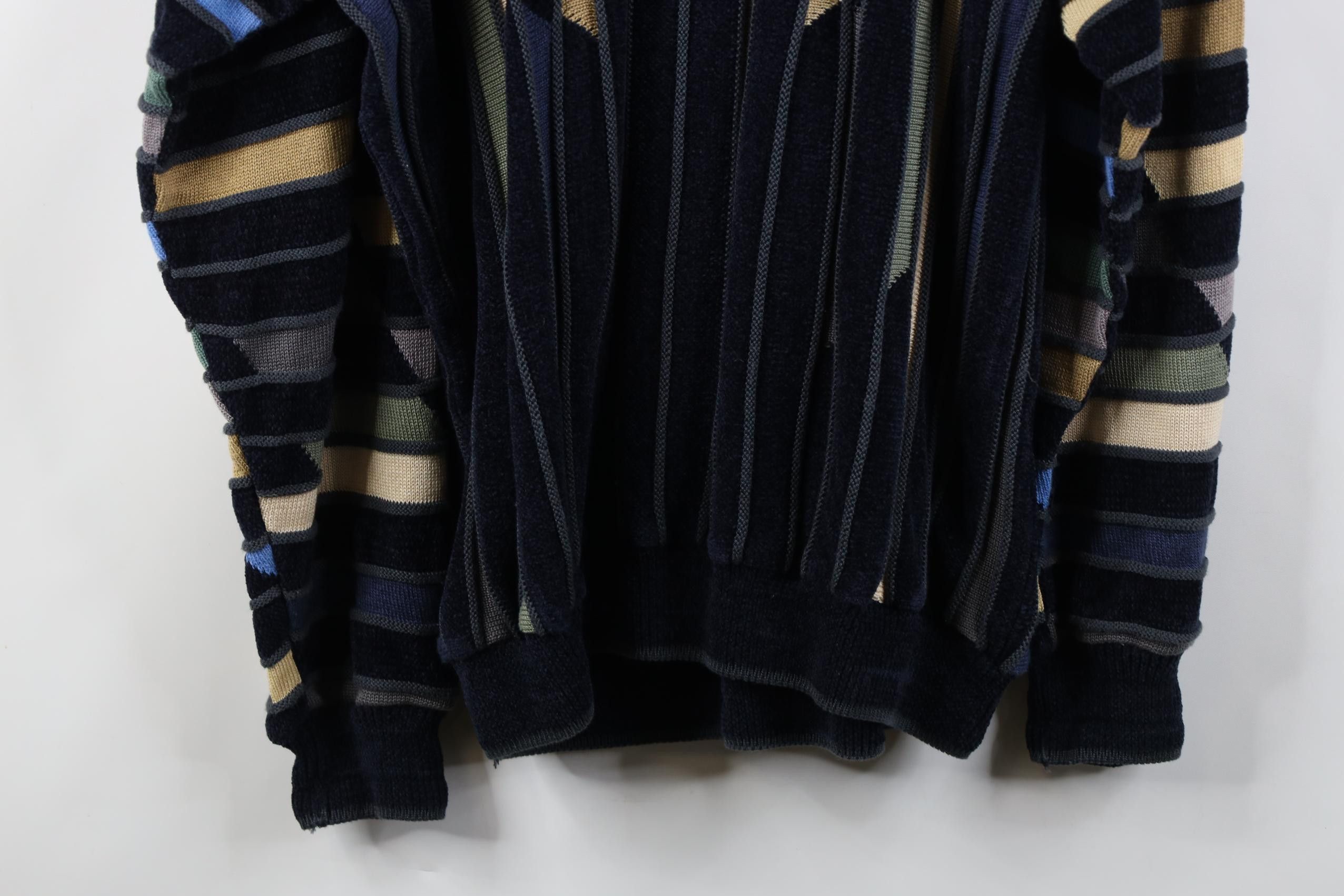 Vintage Vintage 90s Coogi Style Biggie Smalls Striped Knit Sweater Size US XL / EU 56 / 4 - 11 Thumbnail