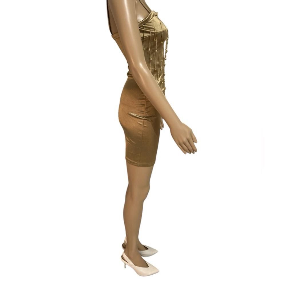 Bandulu Gold Beaded Mini Dress Size S / US 4 / IT 40 - 2 Thumbnail