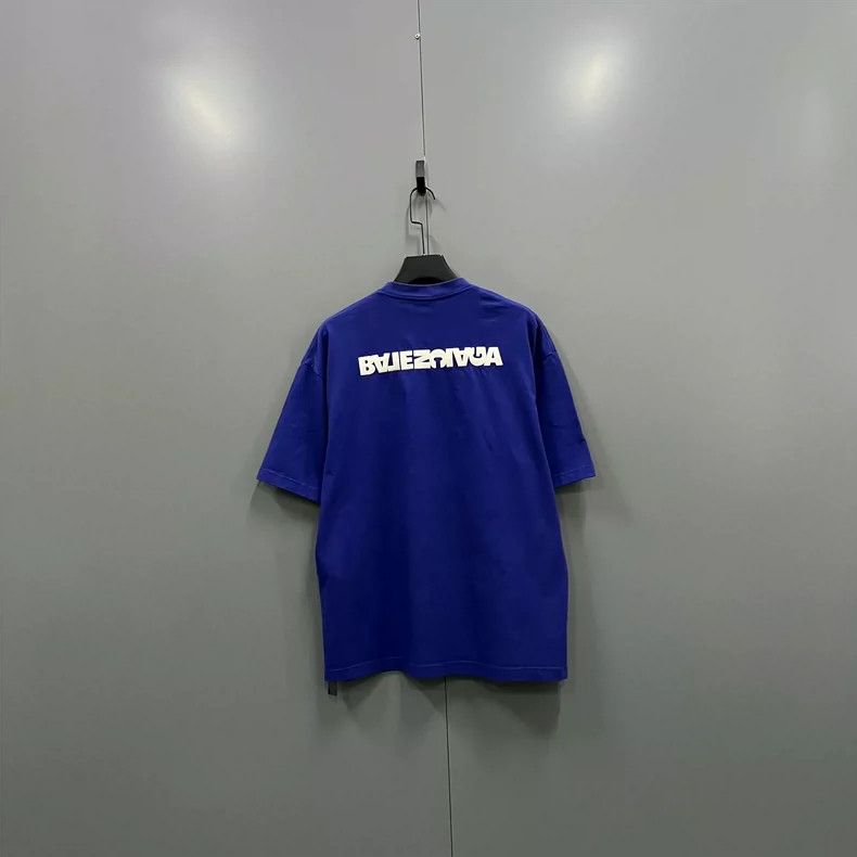 Balenciaga Balenciaga Blue Logo Embroidery Short Sleeve Size US S / EU 44-46 / 1 - 2 Thumbnail