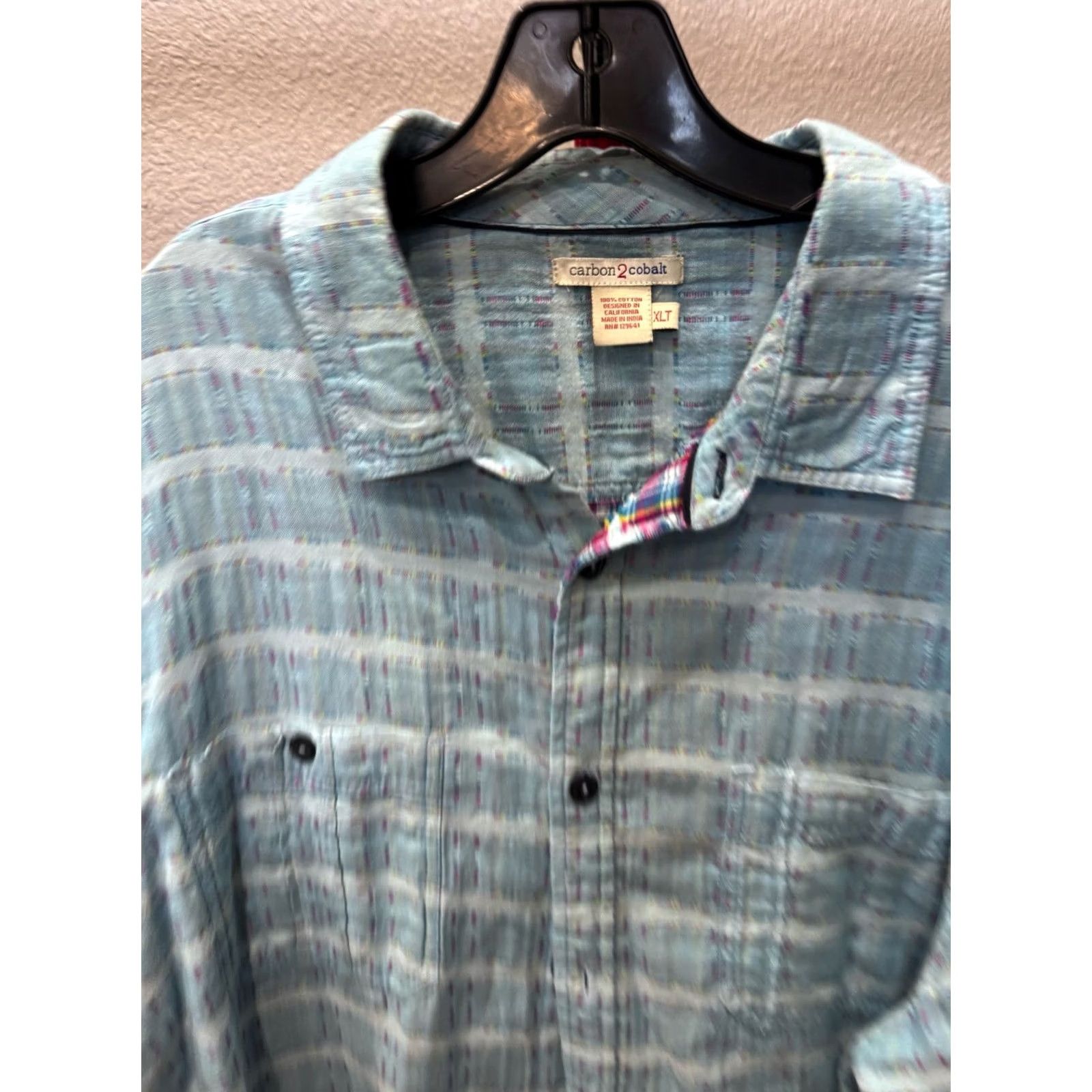 Carbon2Cobalt XLT Carbon 2 Cobalt Long Sleeve Shirt Plaid Multicolor Mens Shirt 18 x 36/37 Size US XL / EU 56 / 4 - 3 Thumbnail