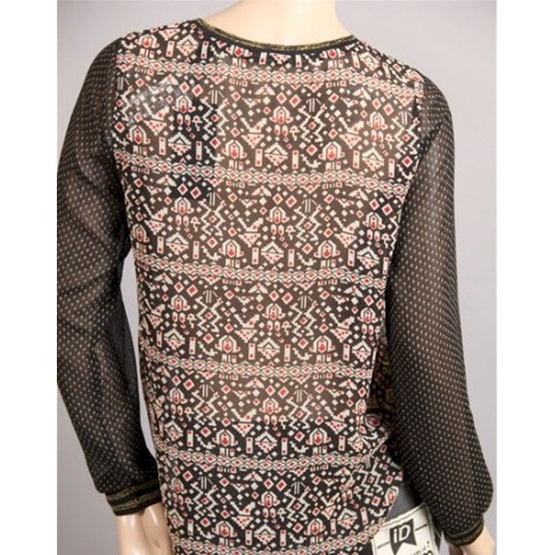 Scotch & Soda Scotch & Soda Blouse Geo Print Contrast Sleeves Gold trim M Size M / US 6-8 / IT 42-44 - 2 Thumbnail