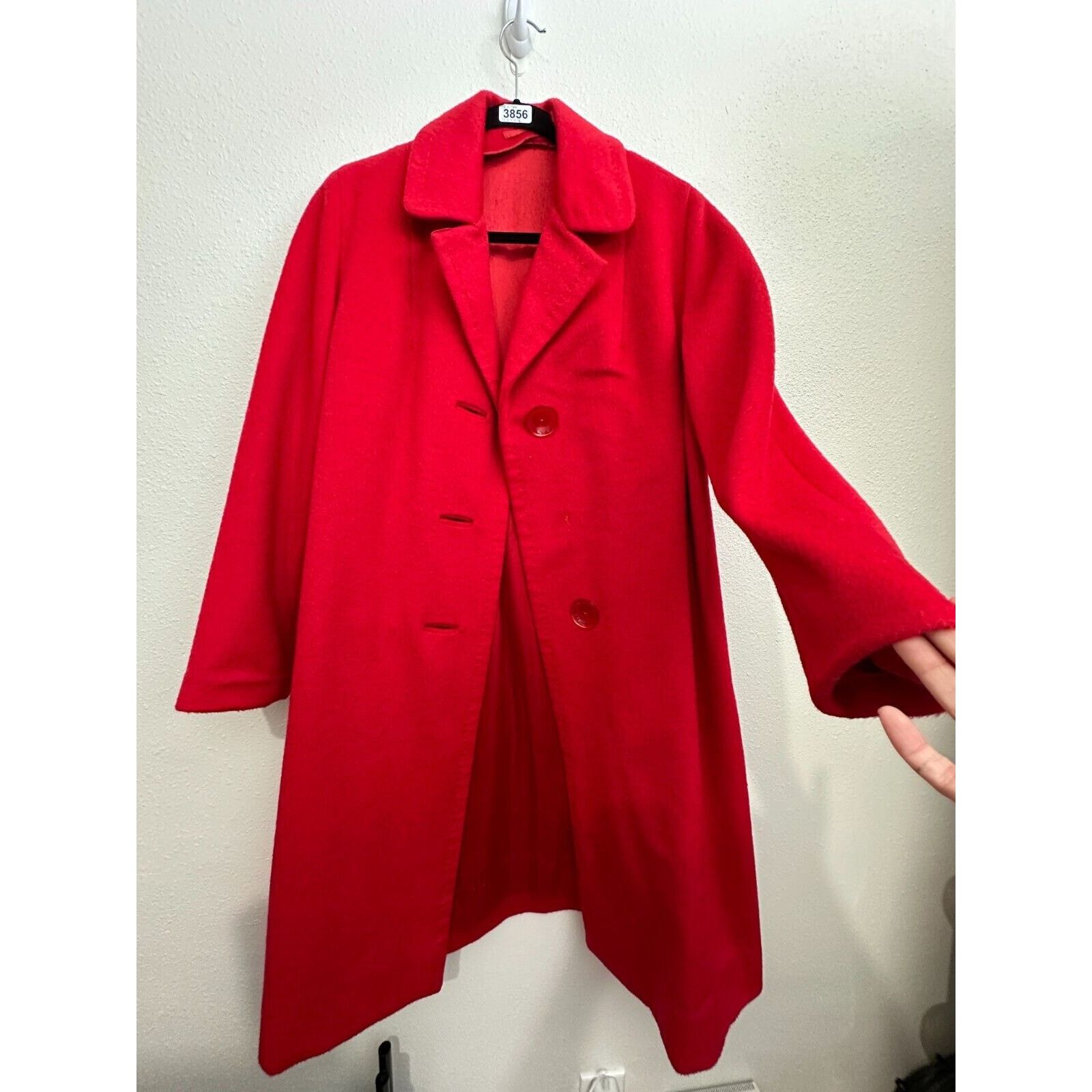 Other Red Felt Long Sleeve Single Button Heavy Long Line Jacket L Size L / US 10 / IT 46 - 2 Thumbnail