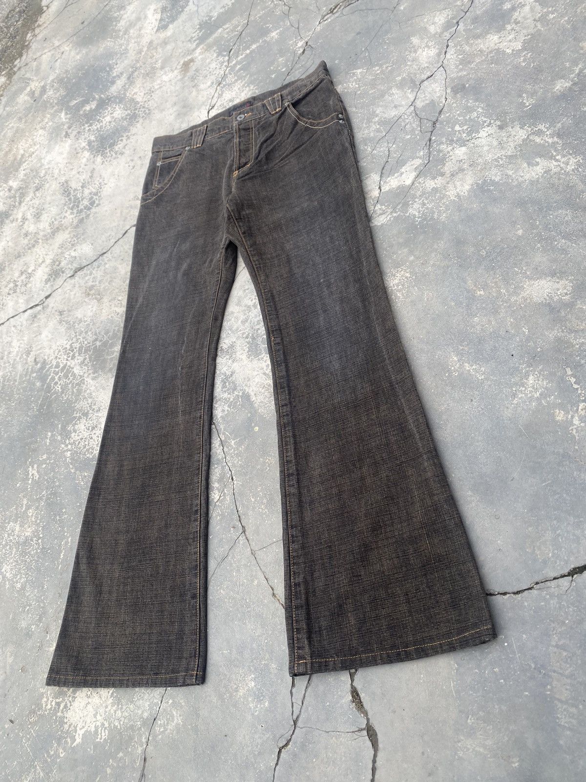 If Six Was Nine MORGAN HOMME mud washed flare Size US 33 - 2 Thumbnail