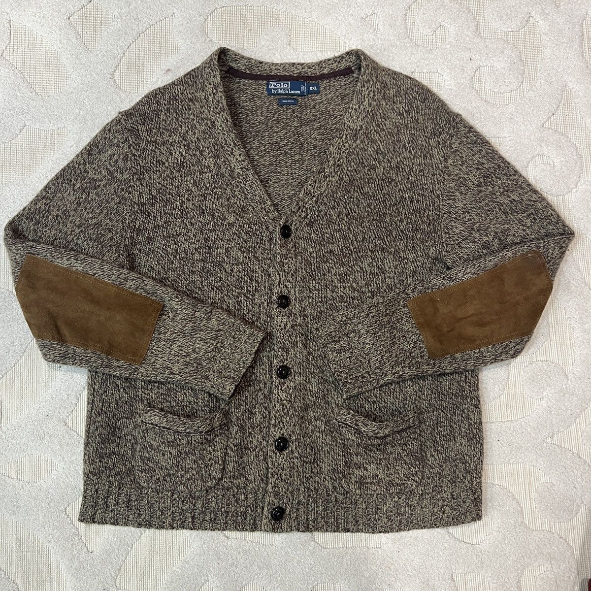 Polo Ralph Lauren Vintage Polo Ralph Lauren Wool Cardigan Elbow Patches Size US XXL / EU 58 / 5 - 1 Thumbnail