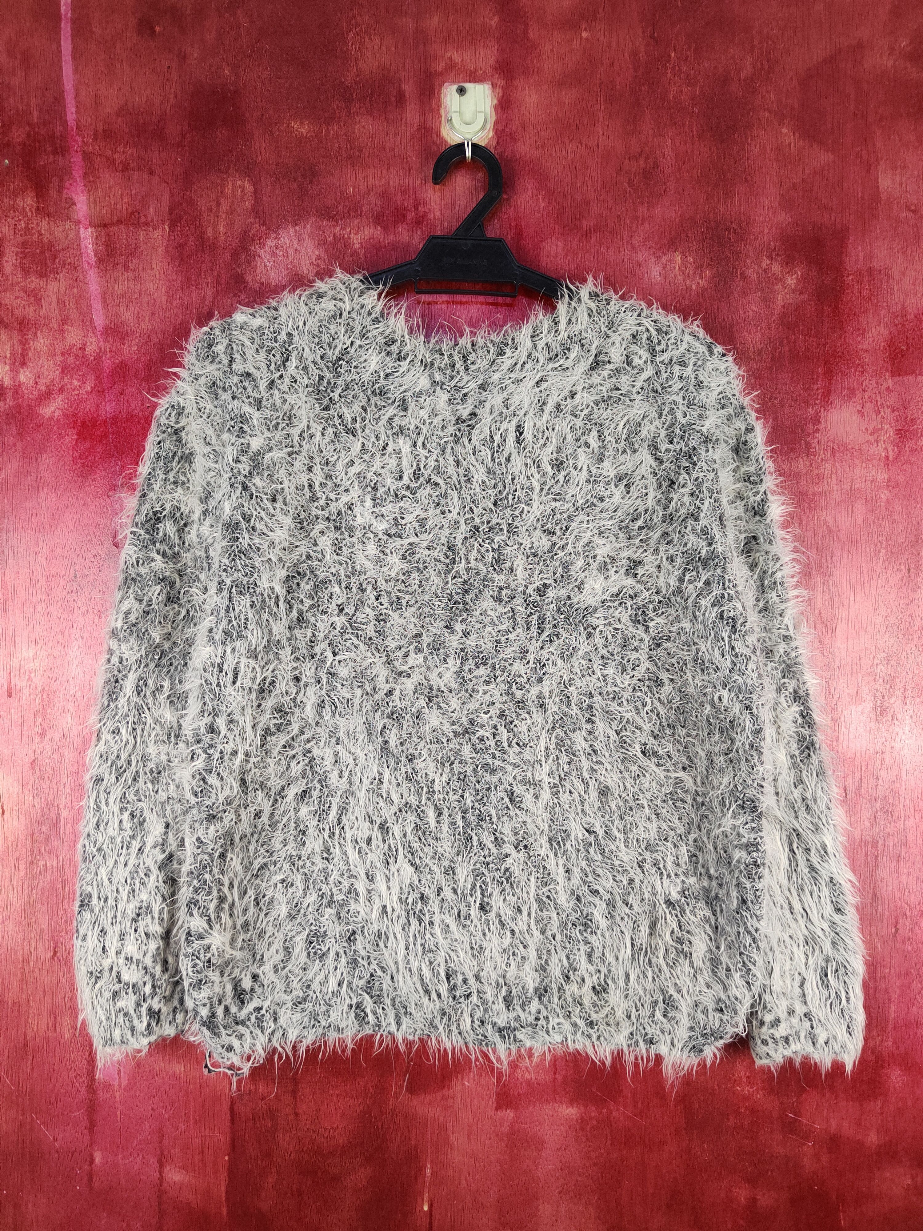 Aran Isles Knitwear × Japanese Brand Japanese Brand White Black Fur Mohair Knitwear #S2102 Size M / US 6-8 / IT 42-44 - 7 Thumbnail