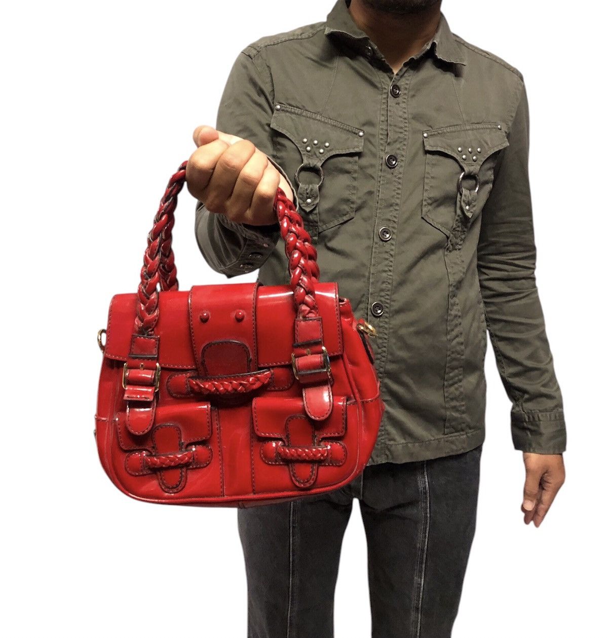 Valentino Valentino Garavani Burgandy Leather Handbag Size ONE SIZE - 6 Thumbnail