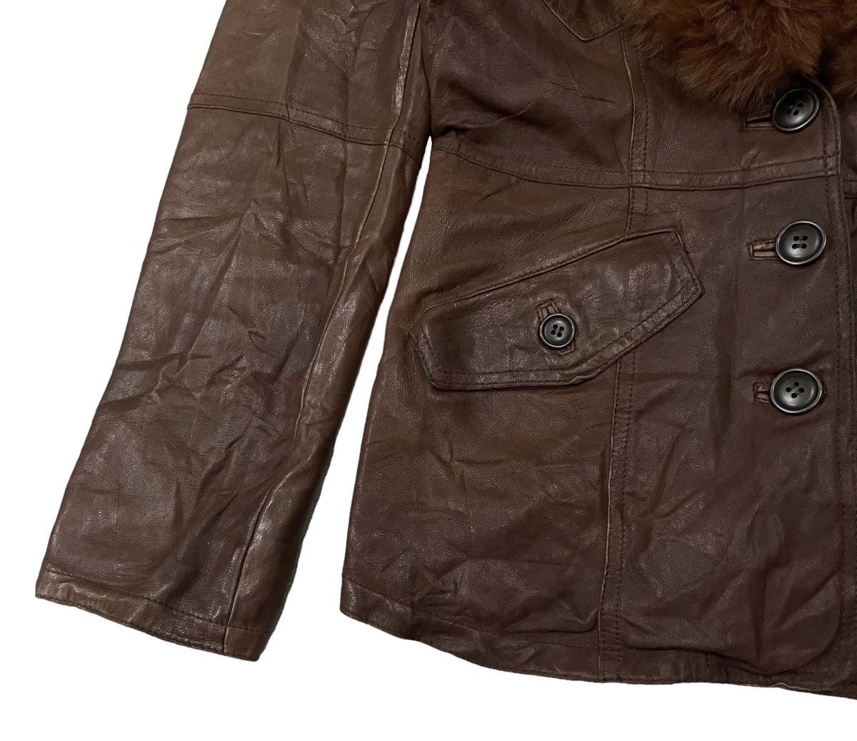 Leather Vintage Patrick Cox Wannabe Mink Fur Sheep leather Jacket Size S / US 4 / IT 40 - 4 Thumbnail