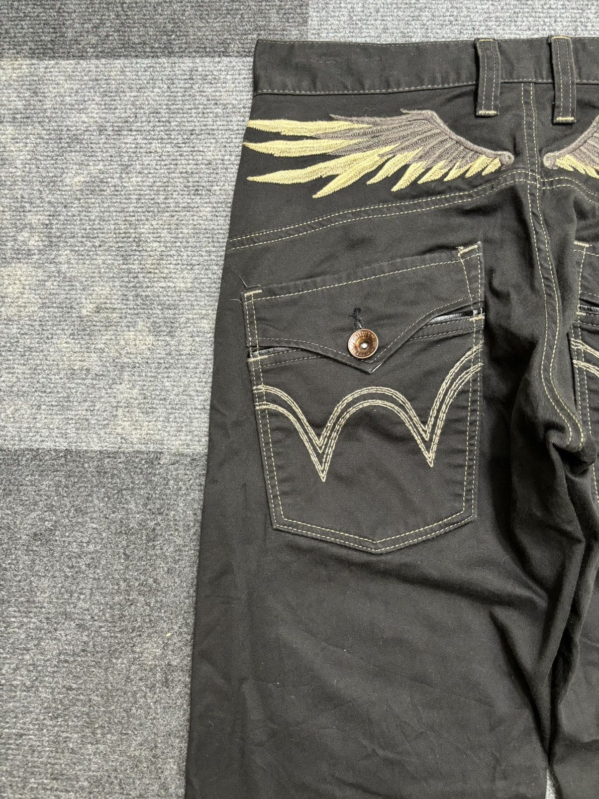 Edwin 💥VERY RARE💥EDWIN WINGS EMBROIDERY PANT F465 Size US 31 - 8 Thumbnail