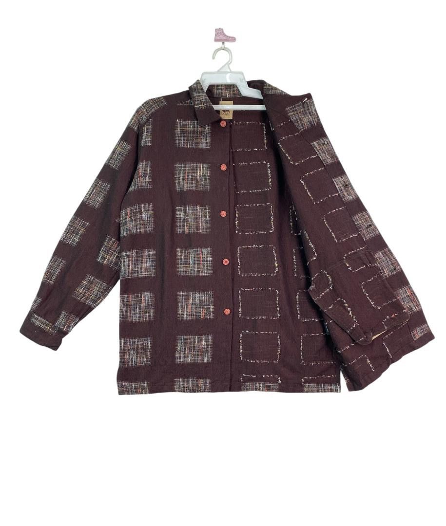 Japanese Brand × Norbit Vtg 90s NORBIT japan shasiko stitch art button up shirts Size US M / EU 48-50 / 2 - 3 Thumbnail