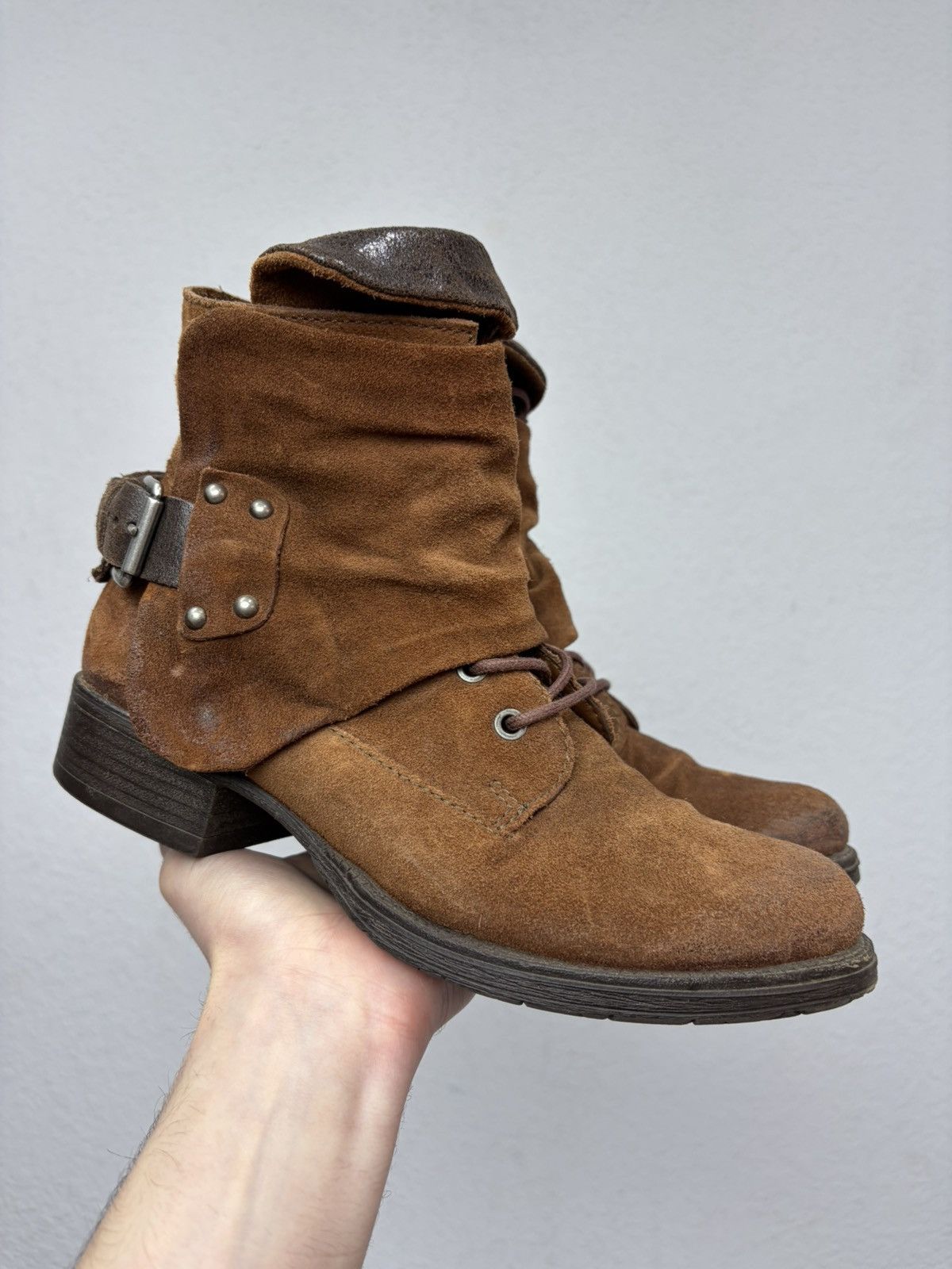 If Six Was Nine Vintage Italian AS 98 Rick Owens Style Leather Biker Boots Size US 6.5 / EU 39-40 - 1 Thumbnail