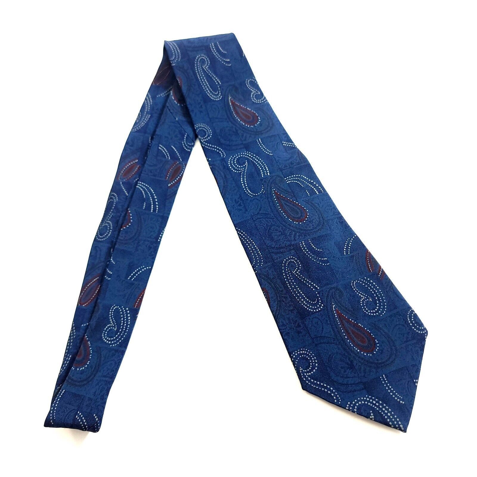 Lanvin Lanvin Paisley Print Blue Short Silk Tie Size ONE SIZE - 5 Thumbnail