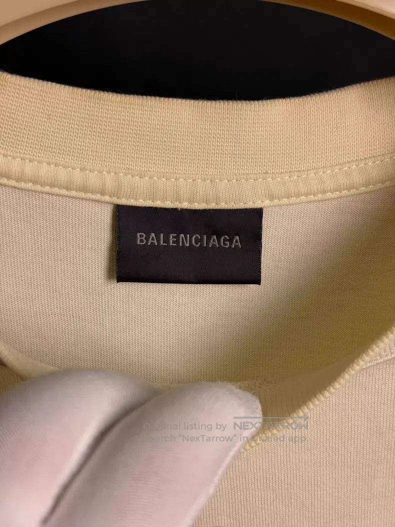 Balenciaga Balenciaga Light Yellow Short Sleeve T-Shirt Size US L / EU 52-54 / 3 - 2 Thumbnail