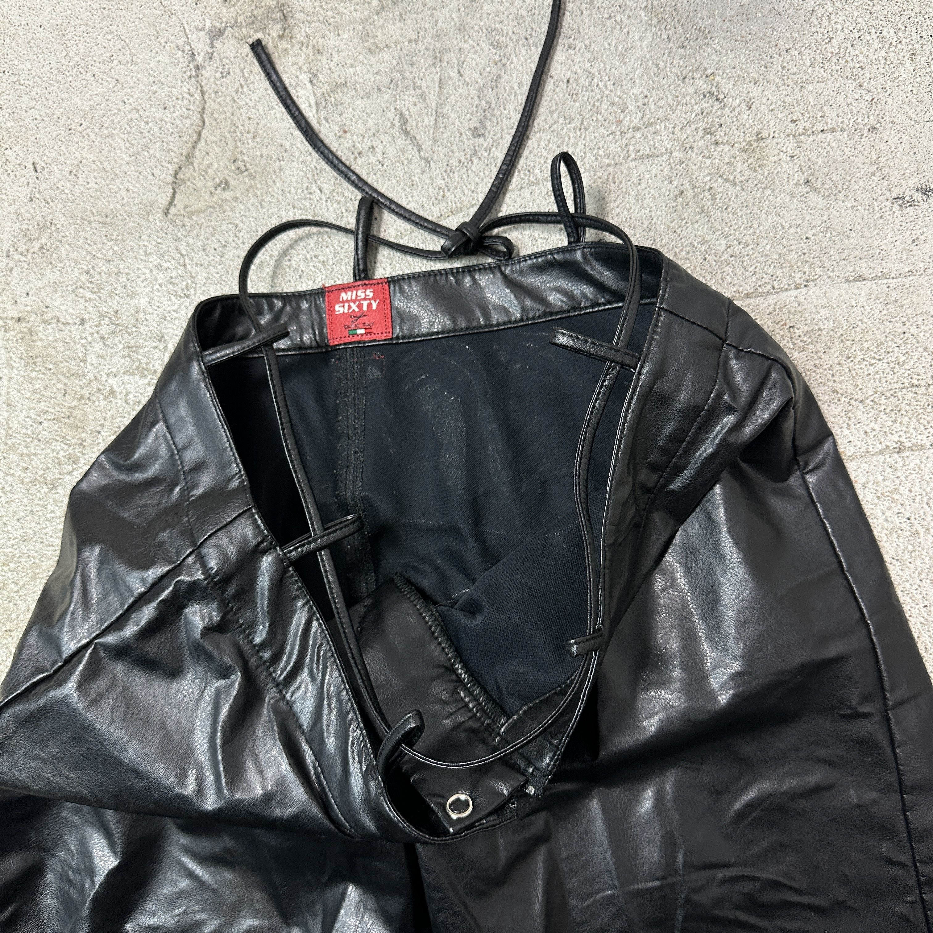 Miss Sixty Vintage Leather Biker Grunge Miss Sixty Pants Y2K Size 29" - 6 Thumbnail